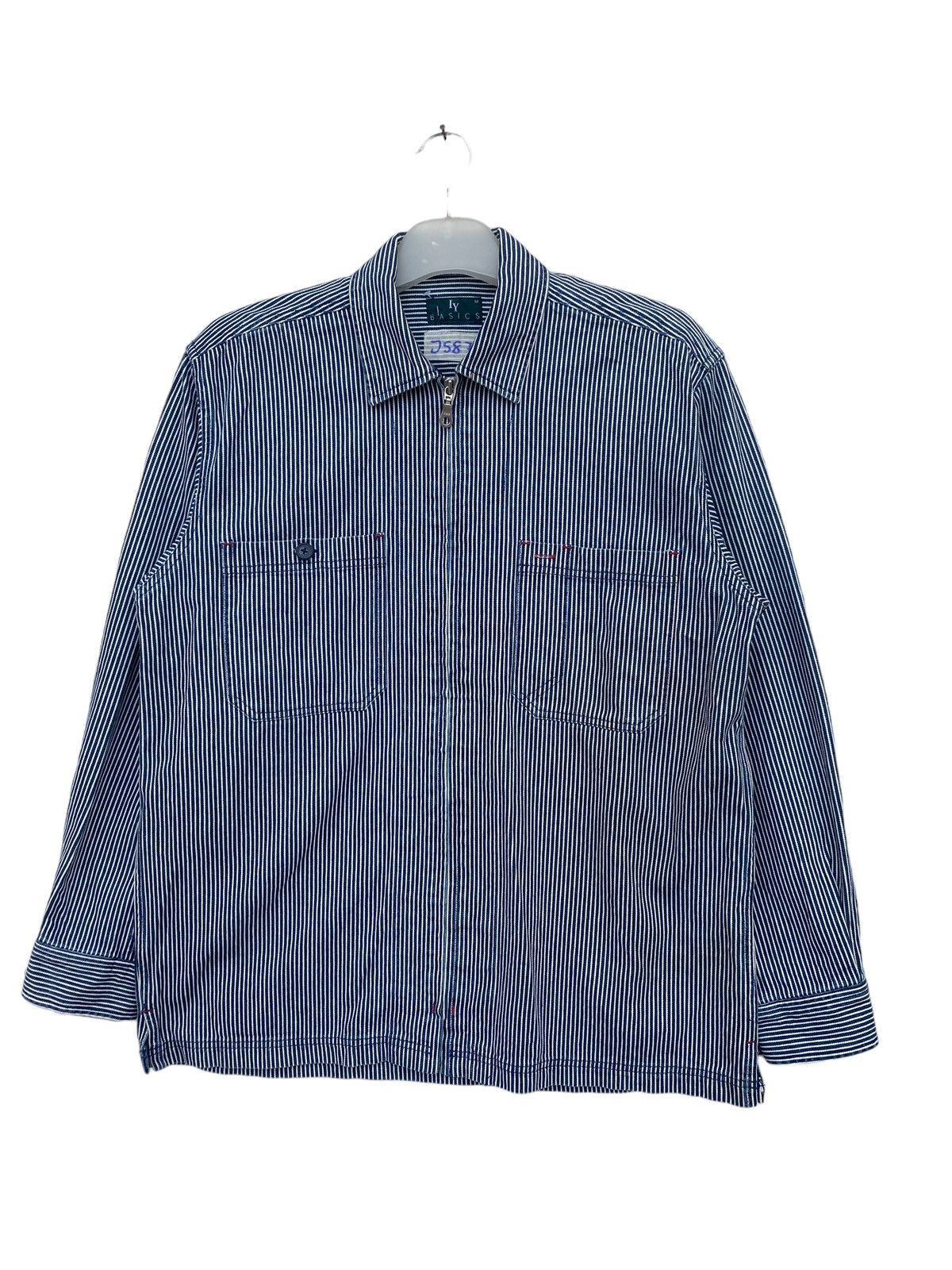 Japanese Brand IY Basic Hickory Stripe Zipper Jacket Size US M / EU 48-50 / 2 - 1 Thumbnail