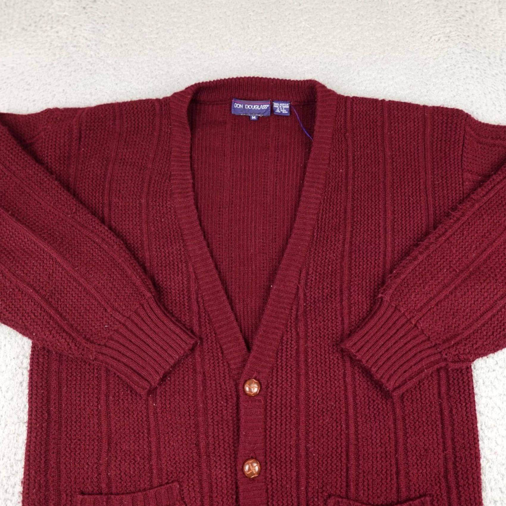 Vintage VINTAGE Don Douglass Cardigan Sweater Men M Red V-Neck Button Size US M / EU 48-50 / 2 - 4 Thumbnail