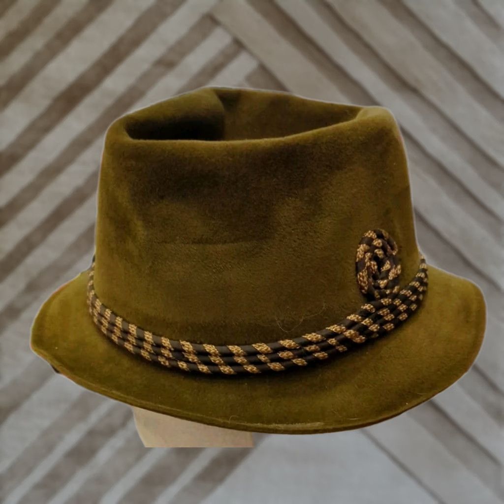 Vintage VINTAGE le Chevron Hat Men Velour Brown 7 1/4 Brown? Size ONE SIZE - 1 Thumbnail