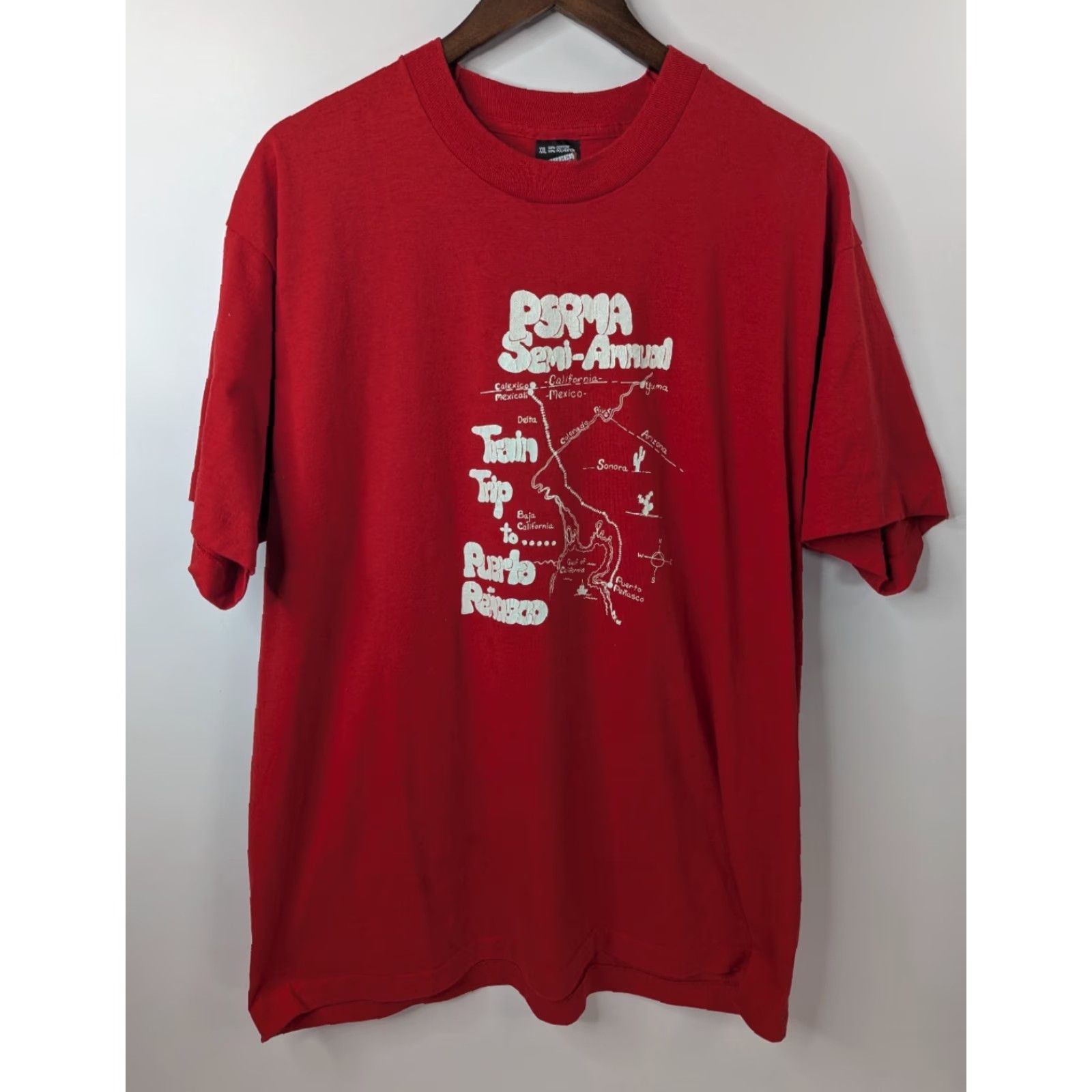 Vintage VINTAGE 80s Train Trip To Puerto Penasco Red T-Shirt Screen Stars Best Size 2XL Size US XXL / EU 58 / 5 - 5 Thumbnail
