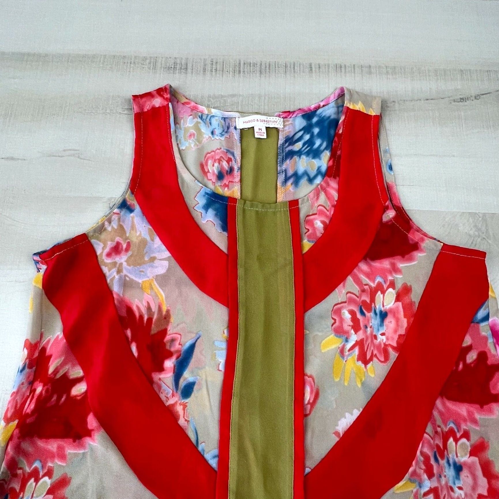 Vintage Womens Margo Sebastian Floral Tank Top Medium Semi Sheer Size M / US 6-8 / IT 42-44 - 2 Thumbnail