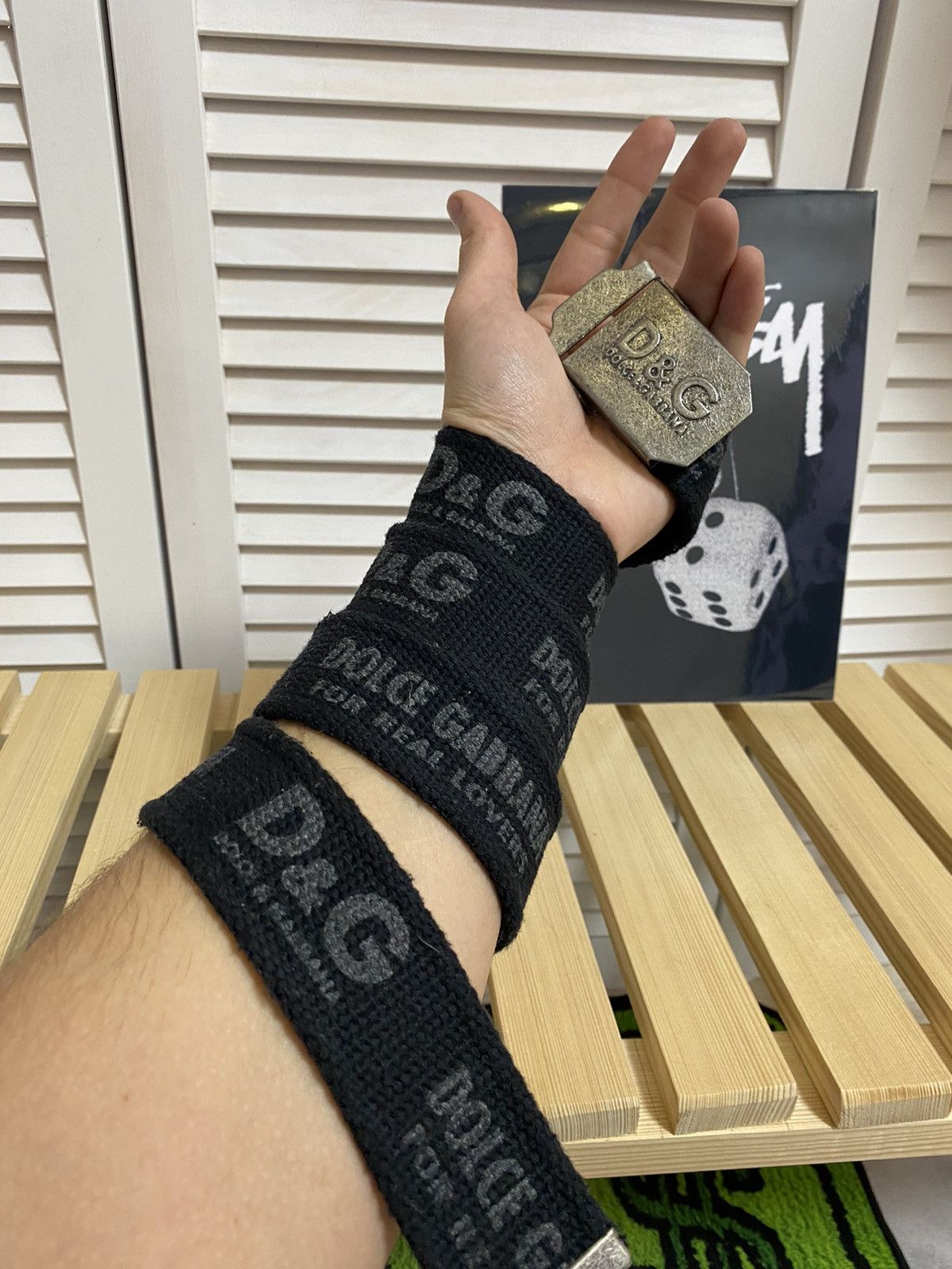 Japanese Brand Crazy Dolce Gabbana Cotton Belt Monogram Metal Y2K Size ONE SIZE - 1 Thumbnail