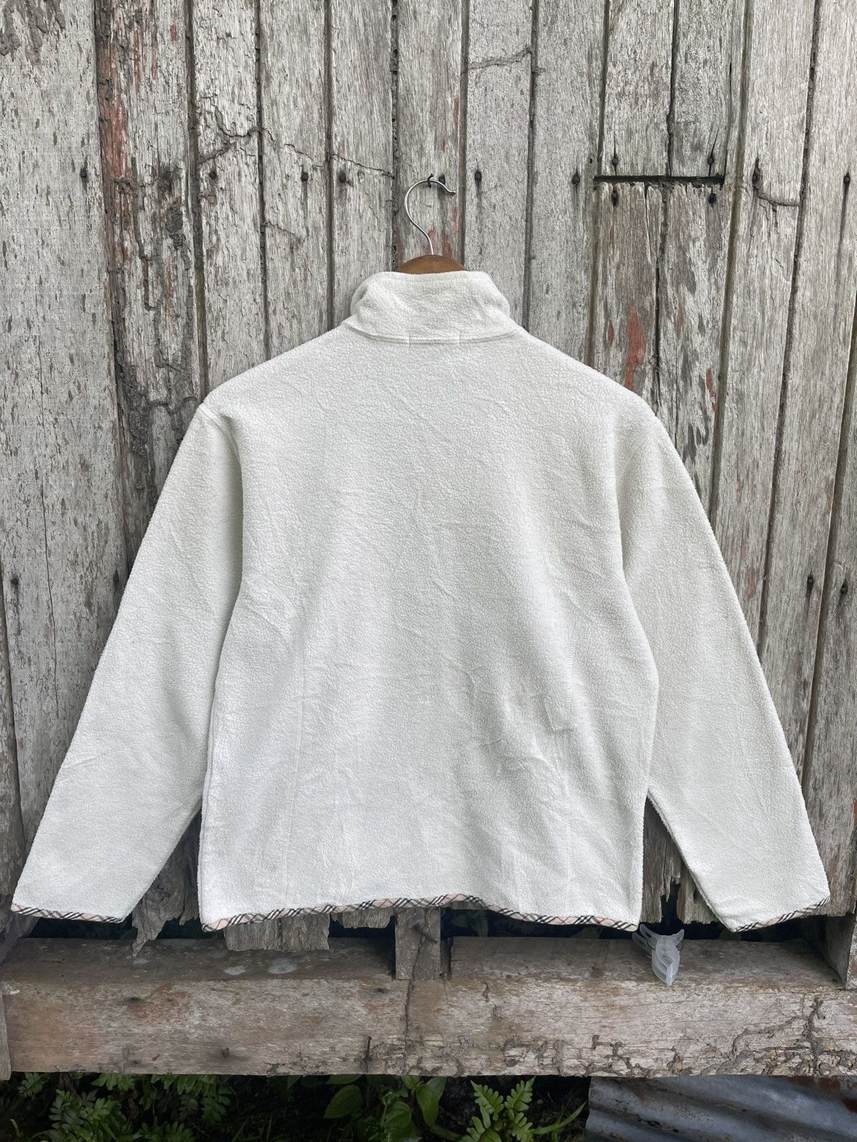 Burberry Burberry London White Fleece Zip Jacket – Nova Check Lining Size US M / EU 48-50 / 2 - 6 Thumbnail