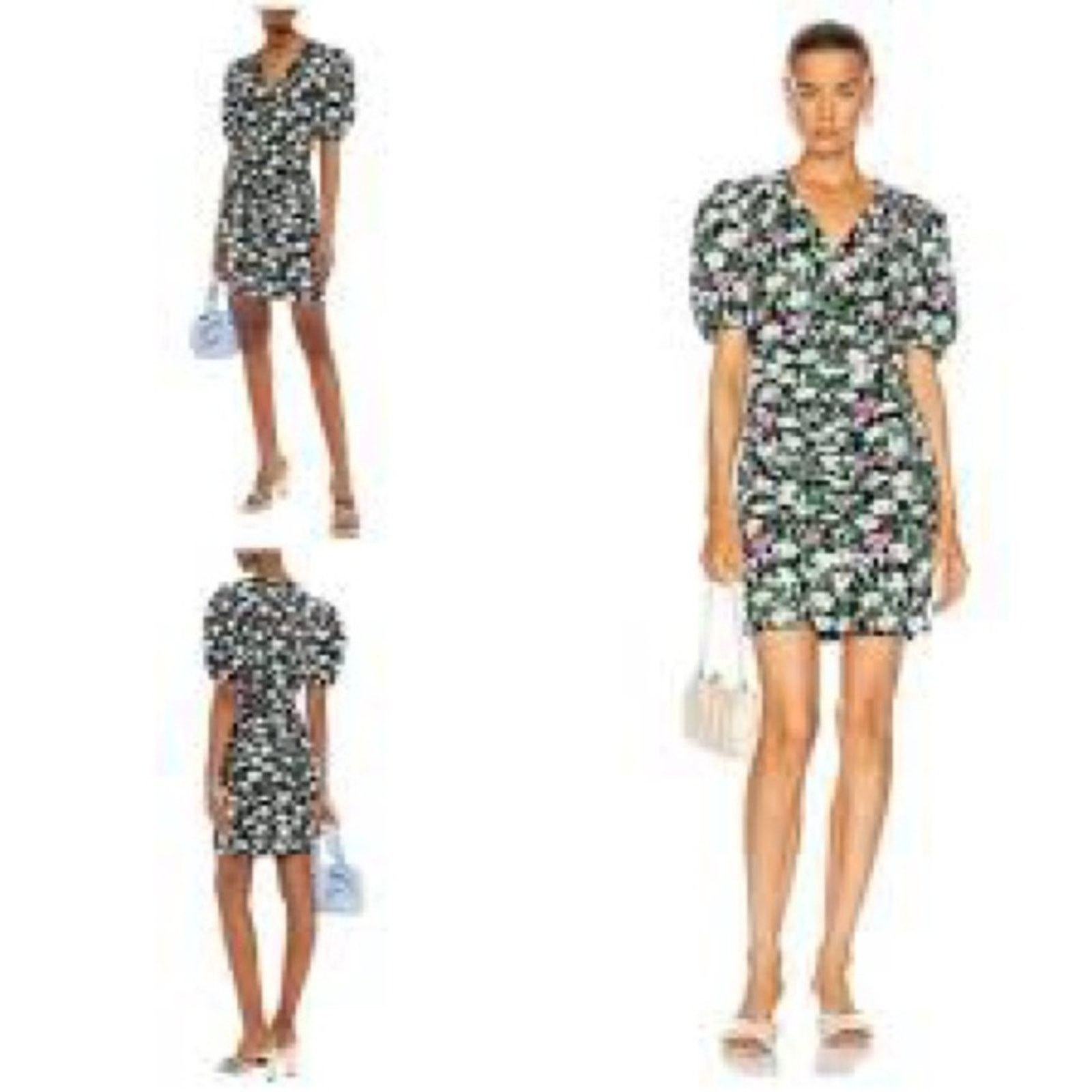 Veronica Beard Veronica Beard $495 Janis Floral Ruched Mini Dress Black 2 Size XS / US 0-2 / IT 36-38 - 5 Thumbnail