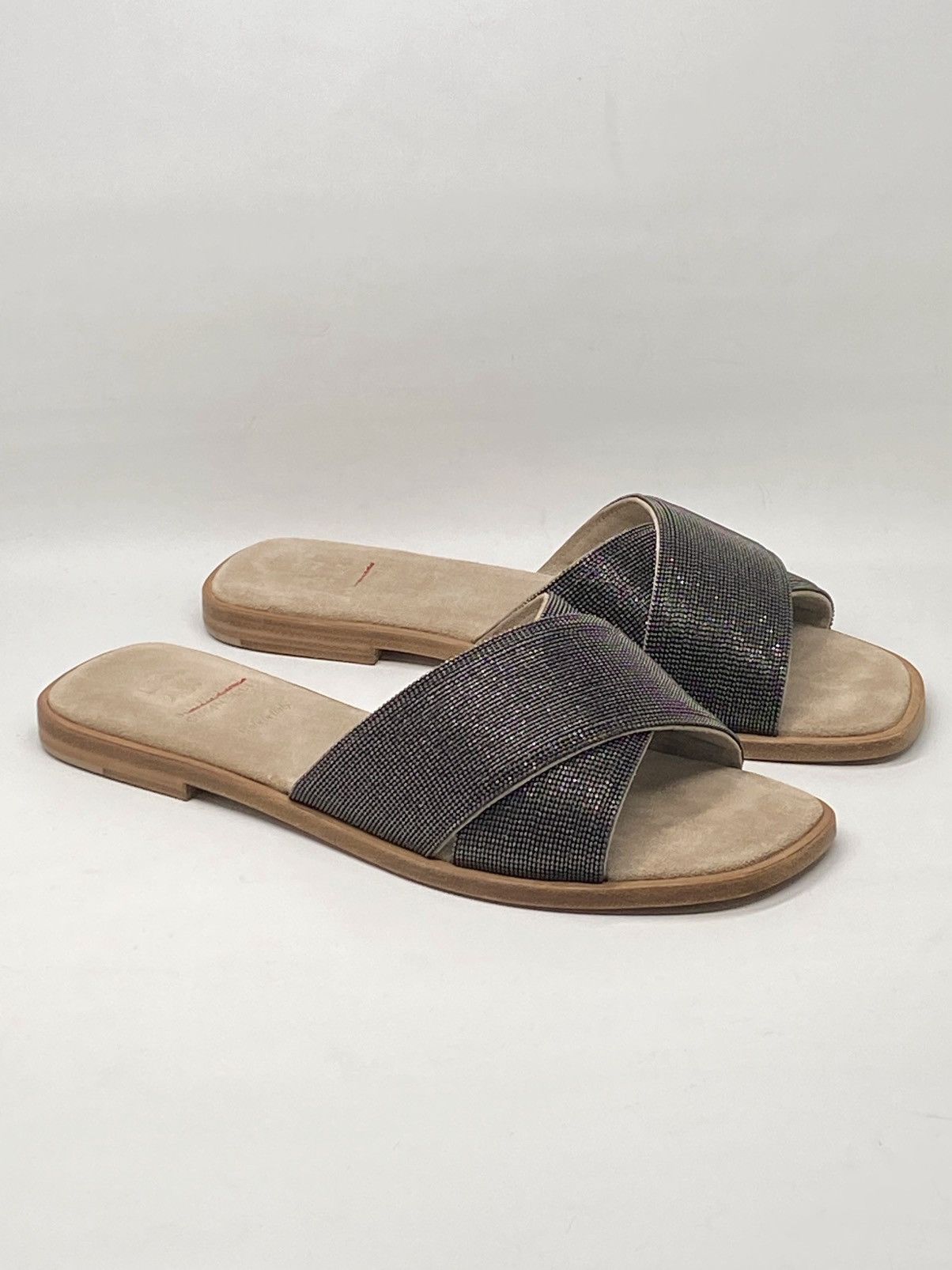 Brunello Cucinelli Brunello Cucinelli Embellished Leather Flat Sandals size 37 Size US 7 / IT 37 - 5 Thumbnail