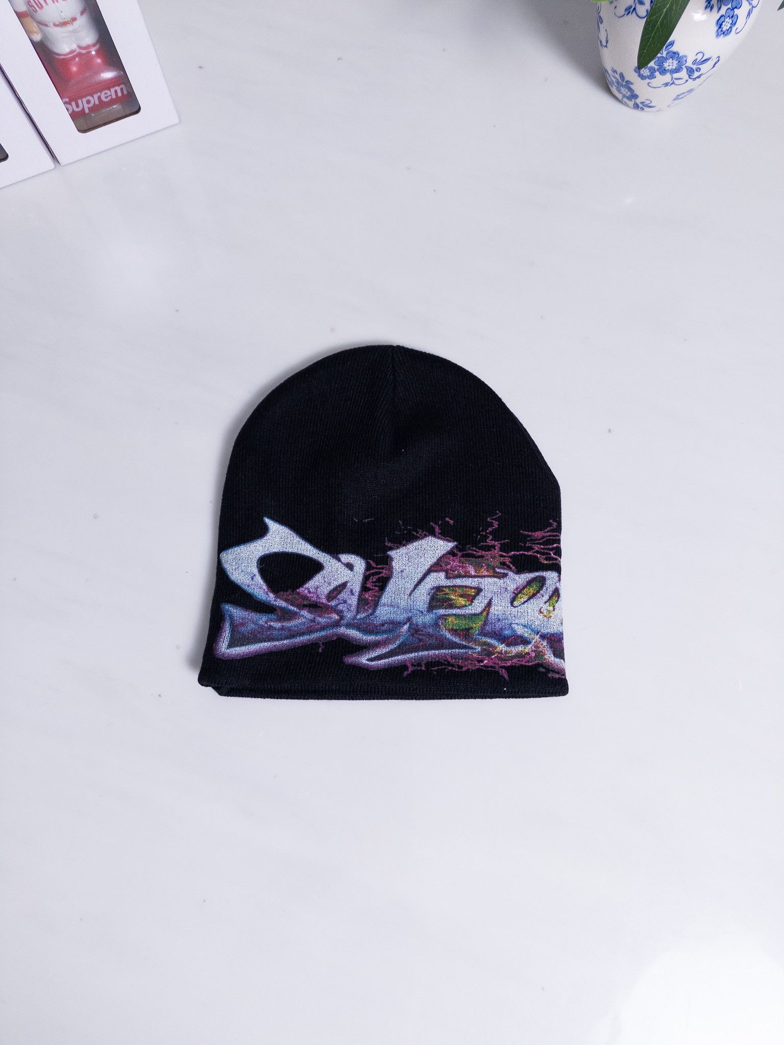 Supreme Supreme Art Dealer Tag Beanie Black | Grailed