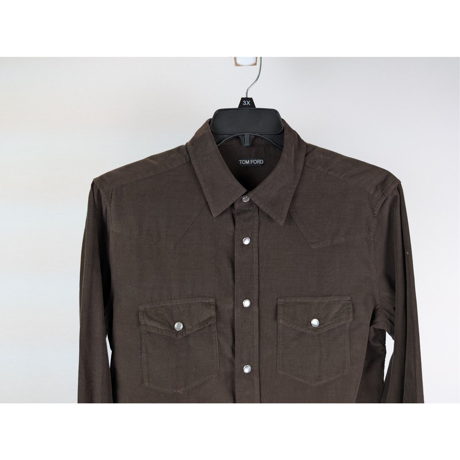 Tom Ford o1rshd1 CC20 Button up Shirt in Dark Brown Size US S / EU 44-46 / 1 - 3 Thumbnail