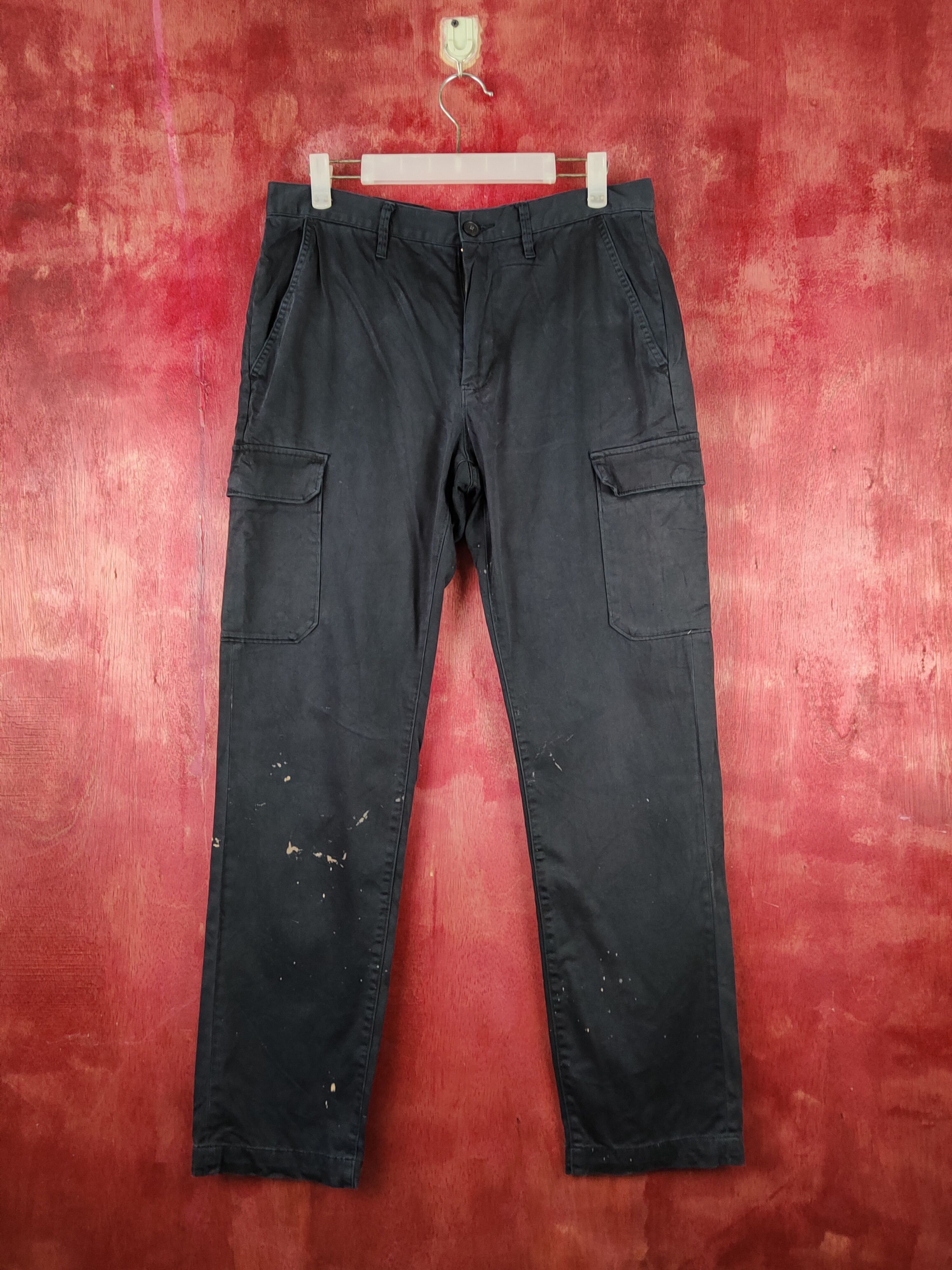 image of Gu Dark Blue Multipocket Tactical Cargo Pants S2222, Men's (Size 32)