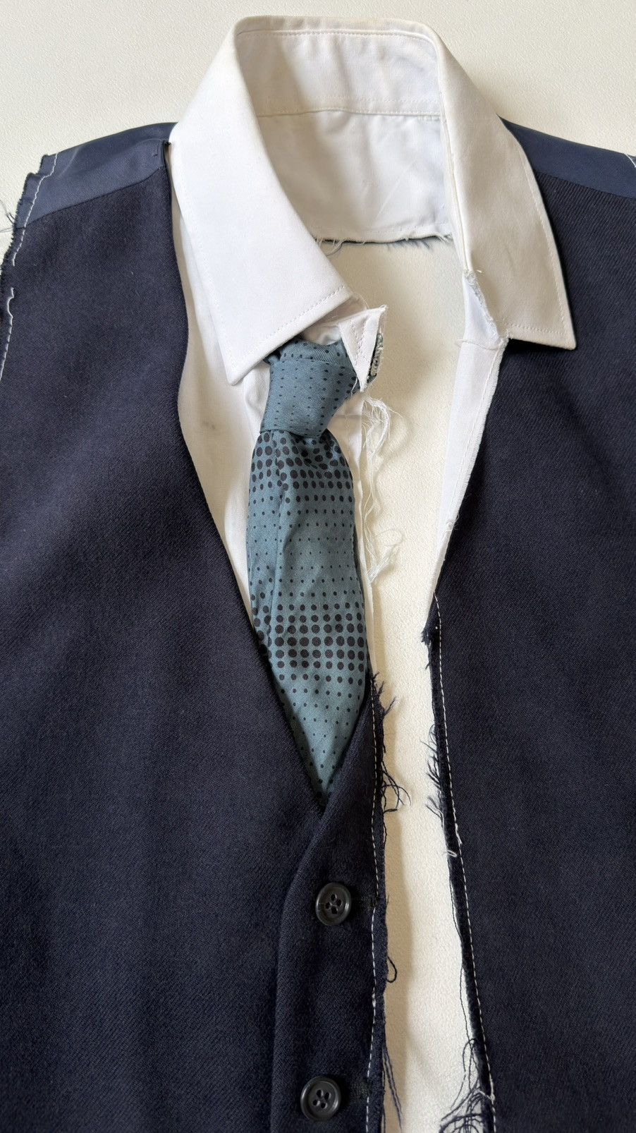 Maison Margiela ⓪ Artisanal Reworked Shirt+Tie+Vest Size US M / EU 48-50 / 2 - 9 Thumbnail