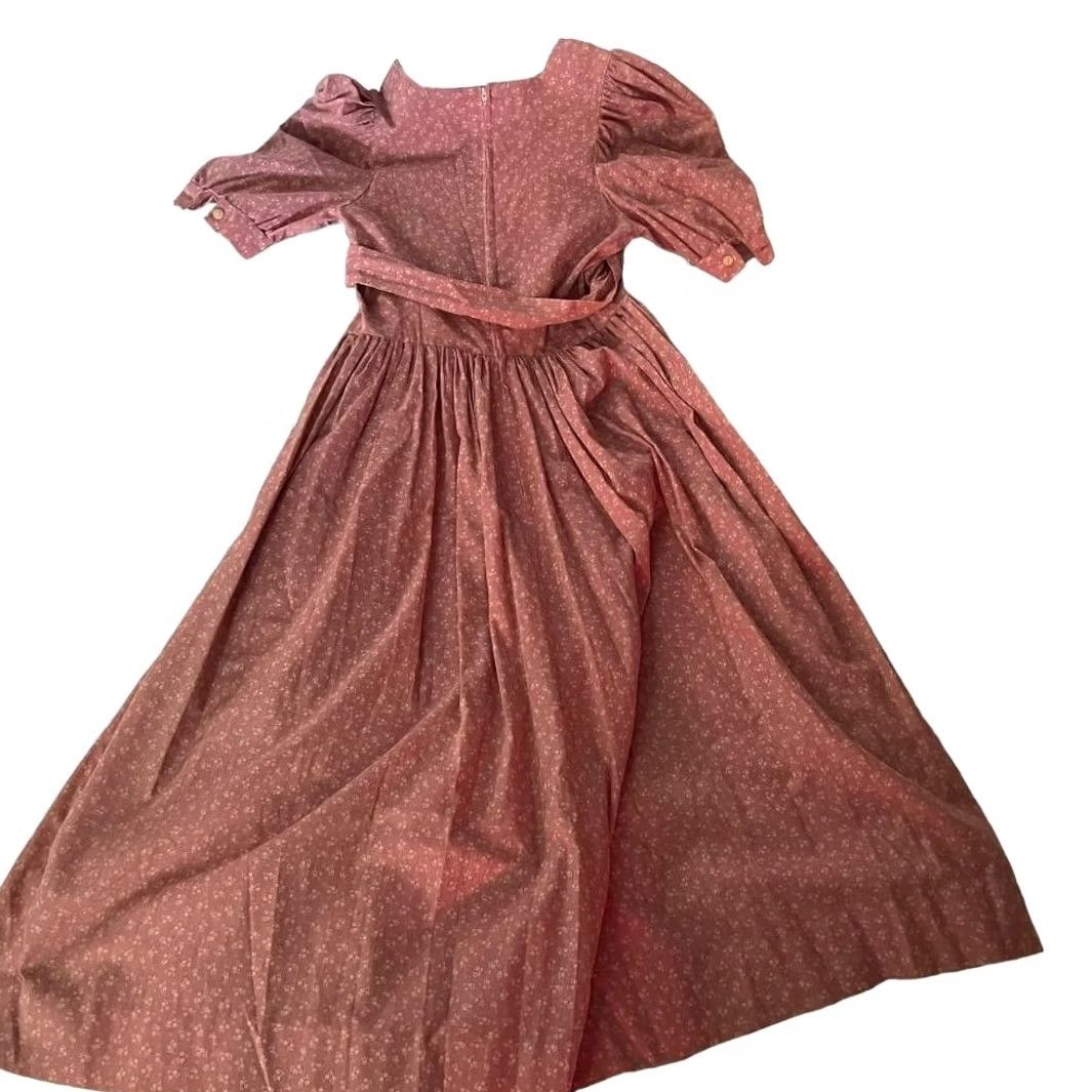 Vintage VINTAGE 1980's 1990's Dress Pink Floral Dress M Cotton Dress Size 4XL / US 24-26 - 3 Thumbnail