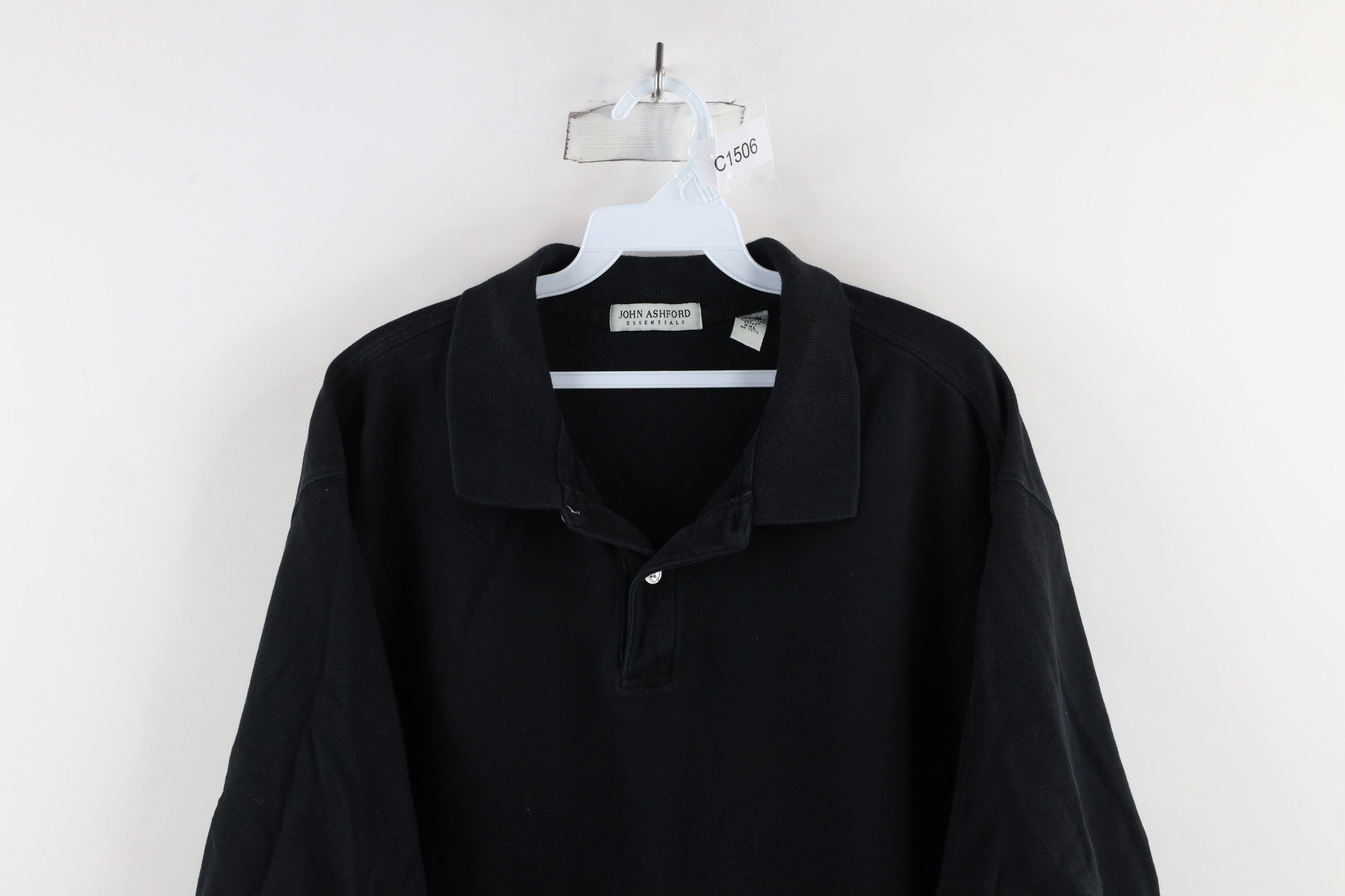 Vintage Vintage 90s Streetwear Heavyweight Polo Shirt Black Cotton Size US XXL / EU 58 / 5 - 2 Thumbnail