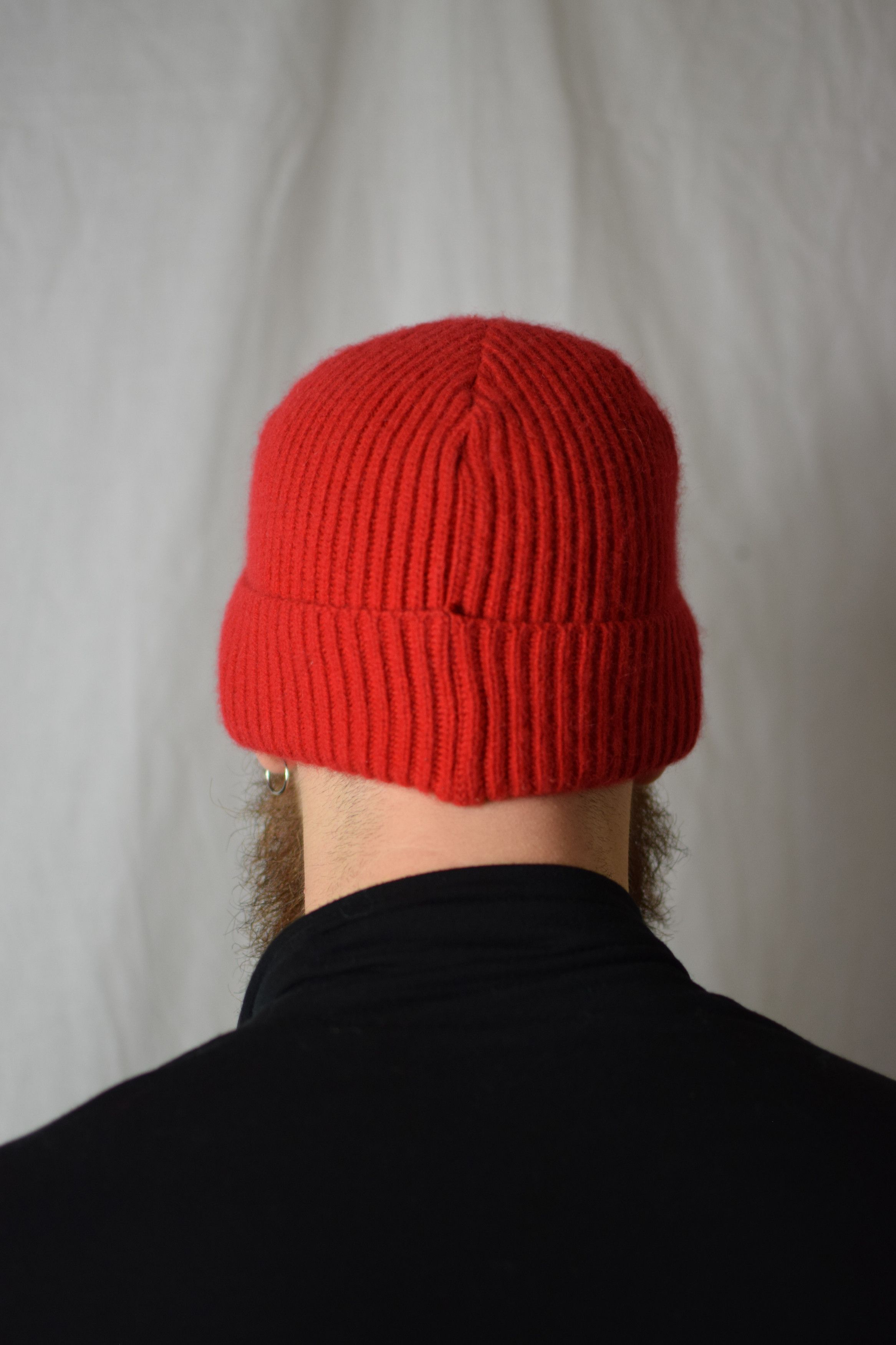 Yohji Yamamoto YYPH AW01 Red Knit Cap - HV-H03-929 Size ONE SIZE - 4 Thumbnail