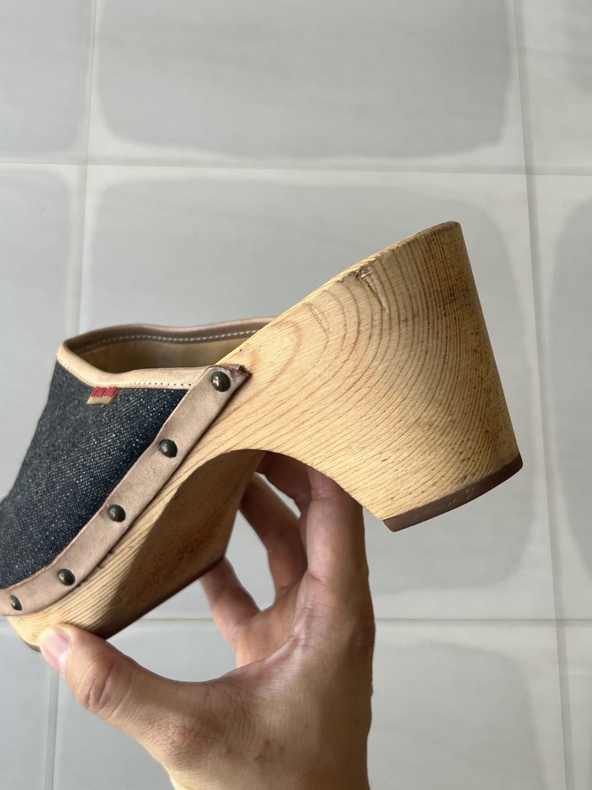 Miu Miu 1990s Miu Miu denim clogs Size US 8 / IT 38 - 24 Thumbnail