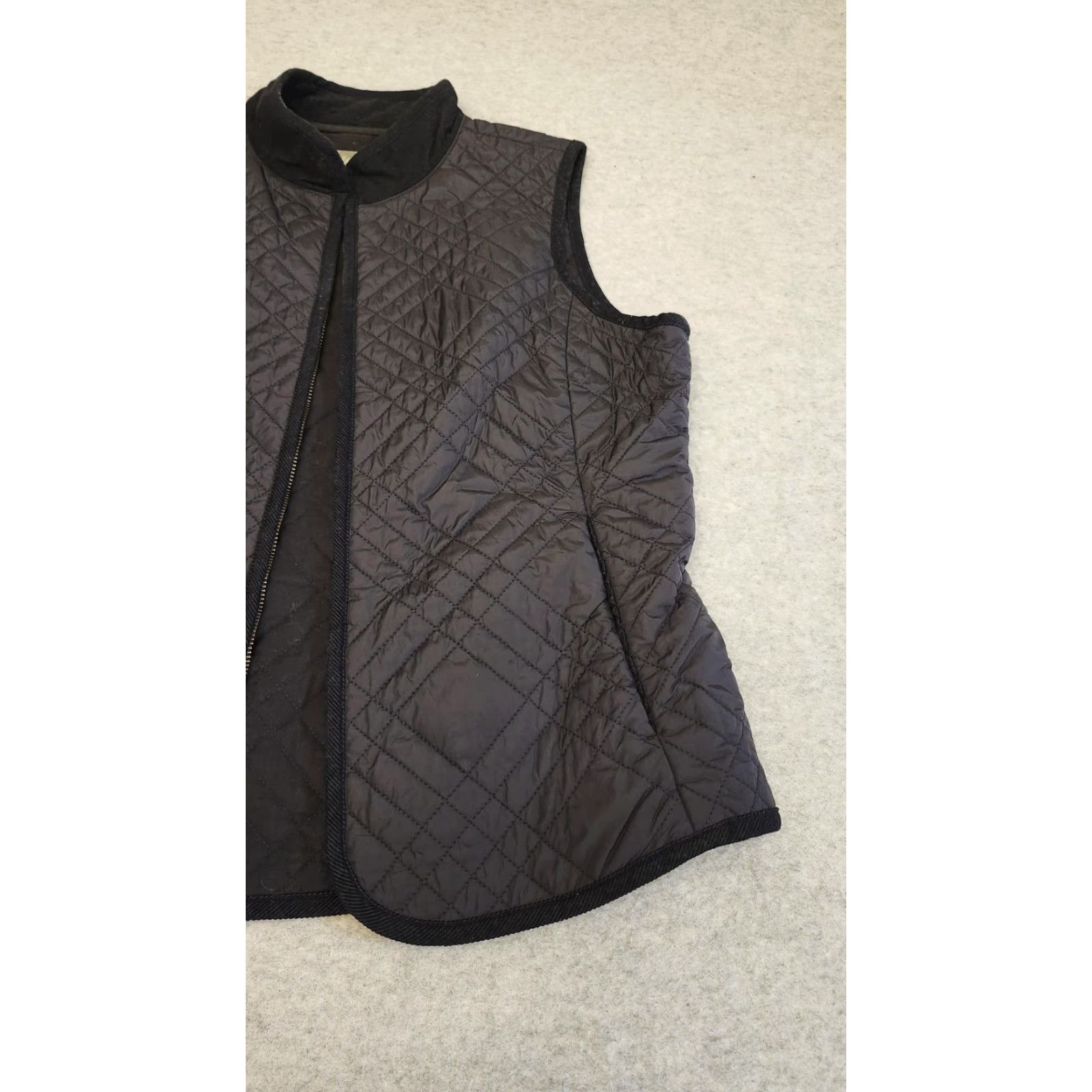 J. Jill J. Jill Vest Womens Medium Black Quilted Zip Front Puffer Jacket Layering Size M / US 6-8 / IT 42-44 - 2 Thumbnail