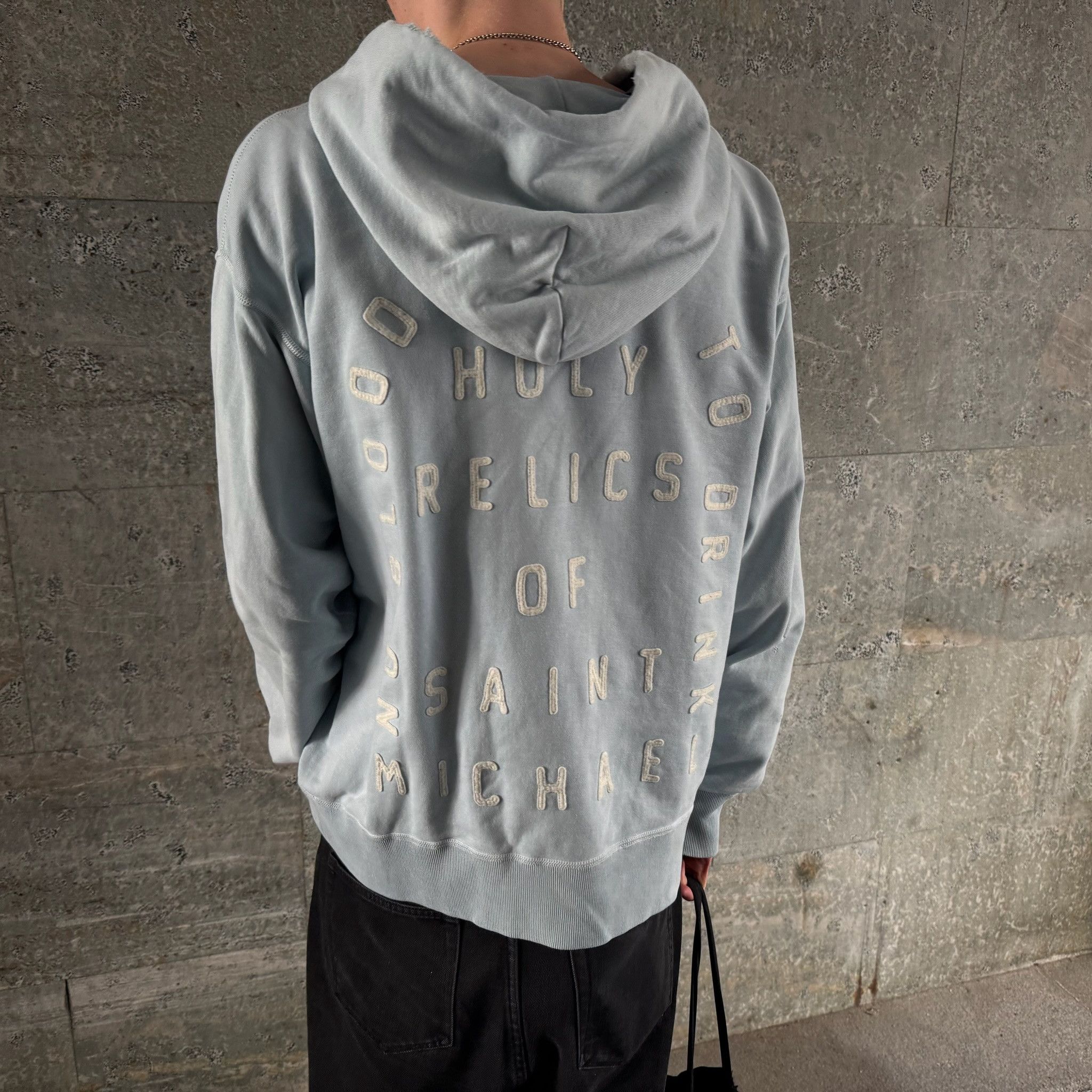 Saint Michael Saint Mxxxxxx "Saint" Hoodie Baby Blue Distressed FW22 Size US L / EU 52-54 / 3 - 13 Thumbnail