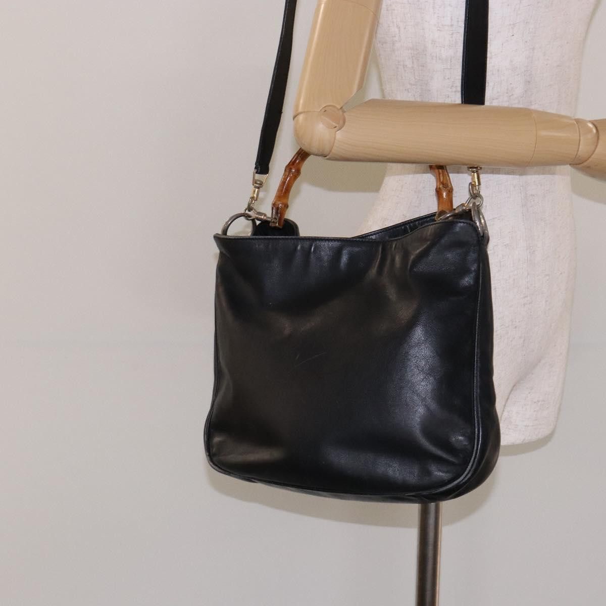 Gucci GUCCI Bamboo Hand Bag Leather Black Gold 001 1781 001 1781 Size ONE SIZE - 22 Thumbnail