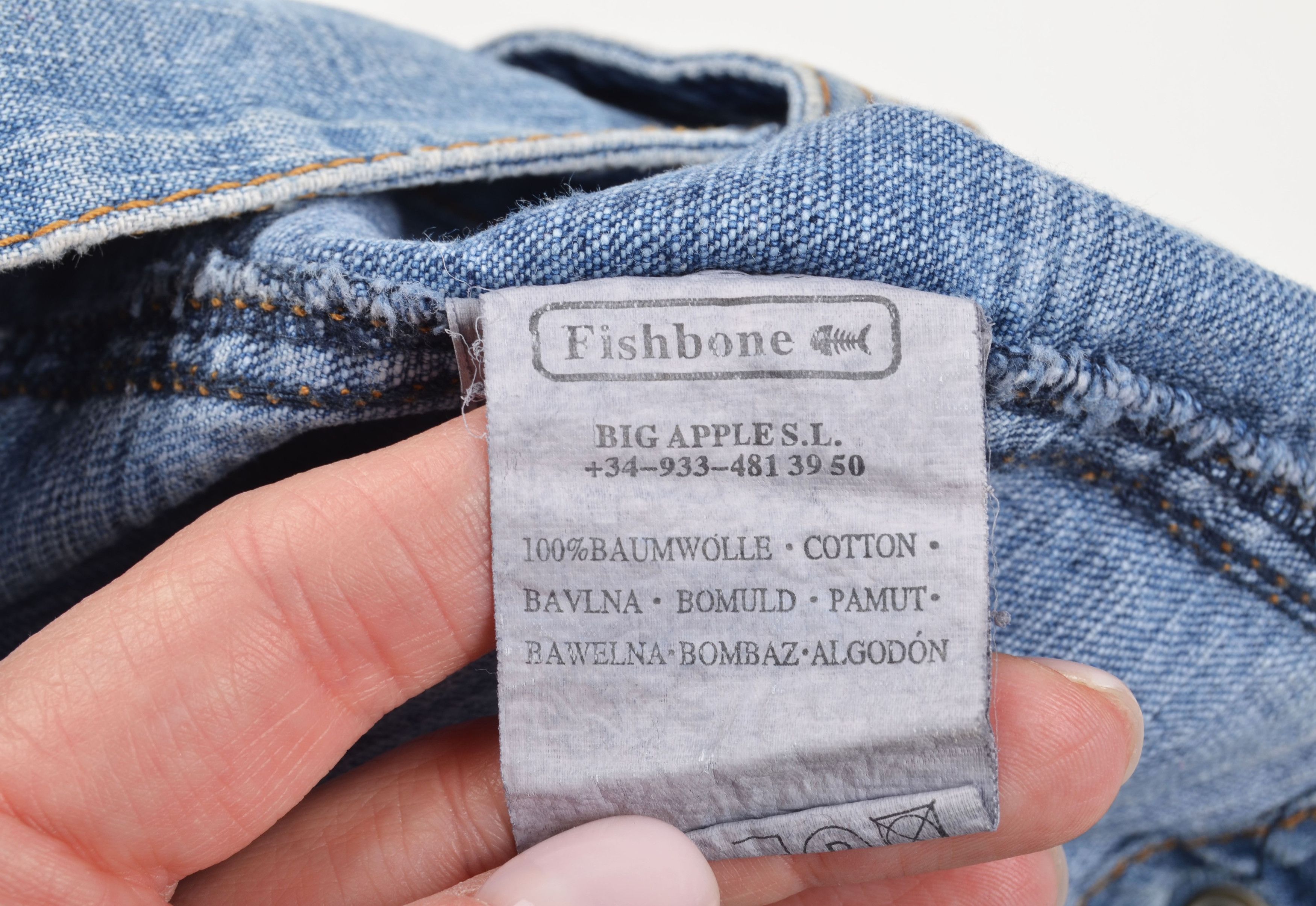 Vintage Vintage Fishbone Y2K Glam Denim Blue Micro Skirt Size 33" - 8 Thumbnail