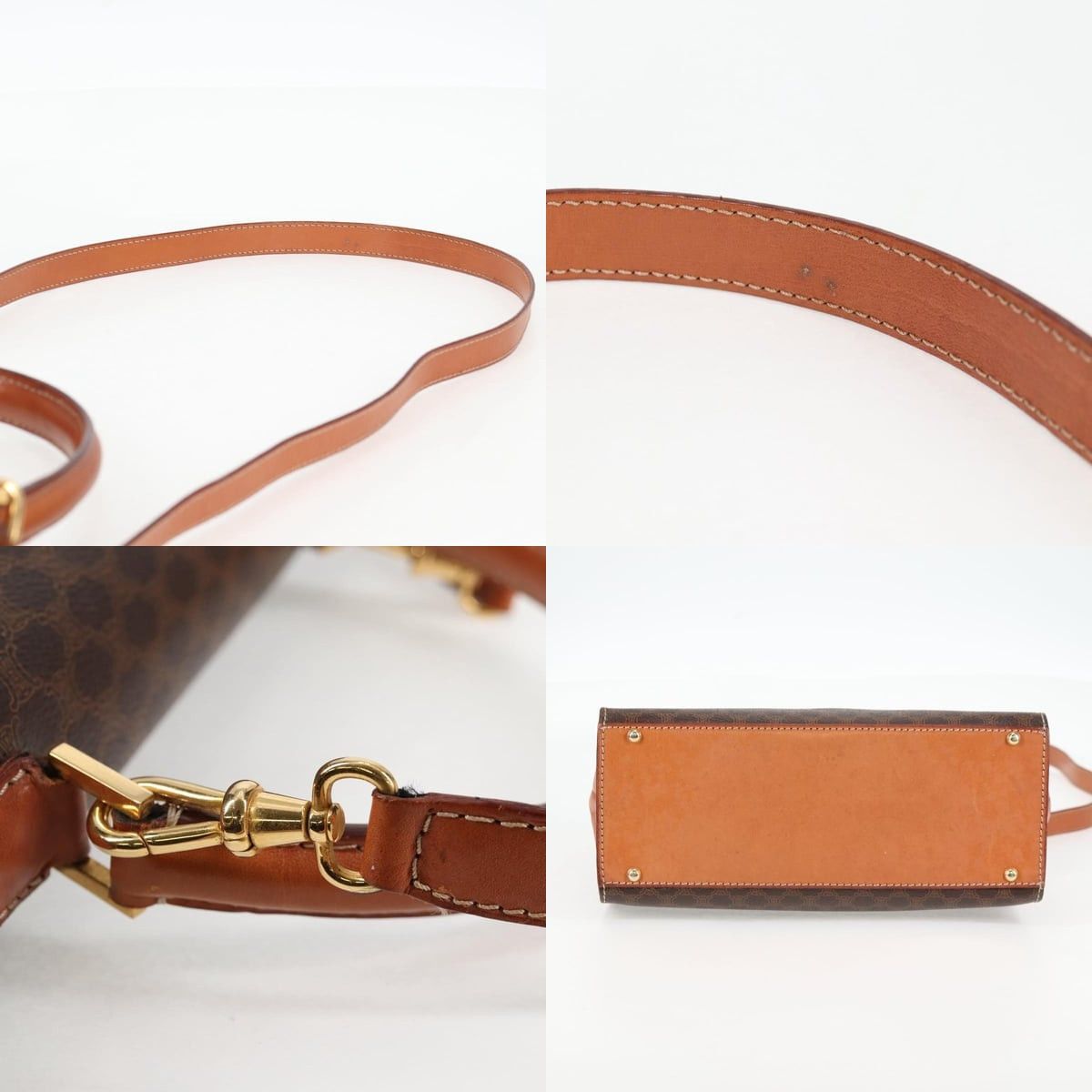 Celine CELINE Macadam Canvas Hand Bag Pvc Leather Brown Gold Size ONE SIZE - 10 Thumbnail