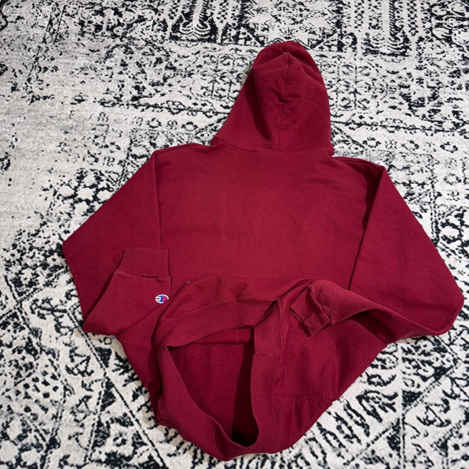 Champion × Vintage Champion Burgundy Cotton Hodie Size M Coe College University Size US M / EU 48-50 / 2 - 13 Thumbnail