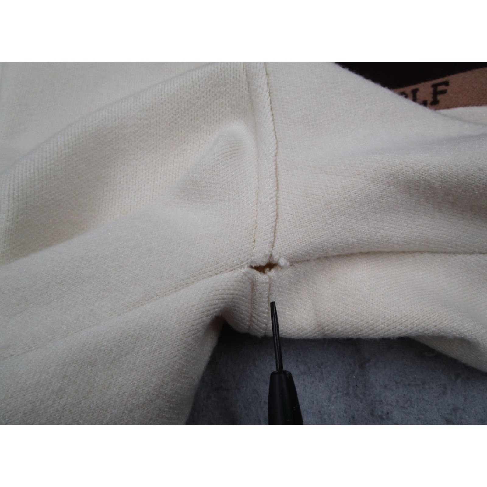 Golf Wang VINTAGE Golf Wang Sweater Mens XL White Brown 1/4 Zip Mock Neck Logo Tape Knit Pullover Size US XL / EU 56 / 4 - 6 Thumbnail