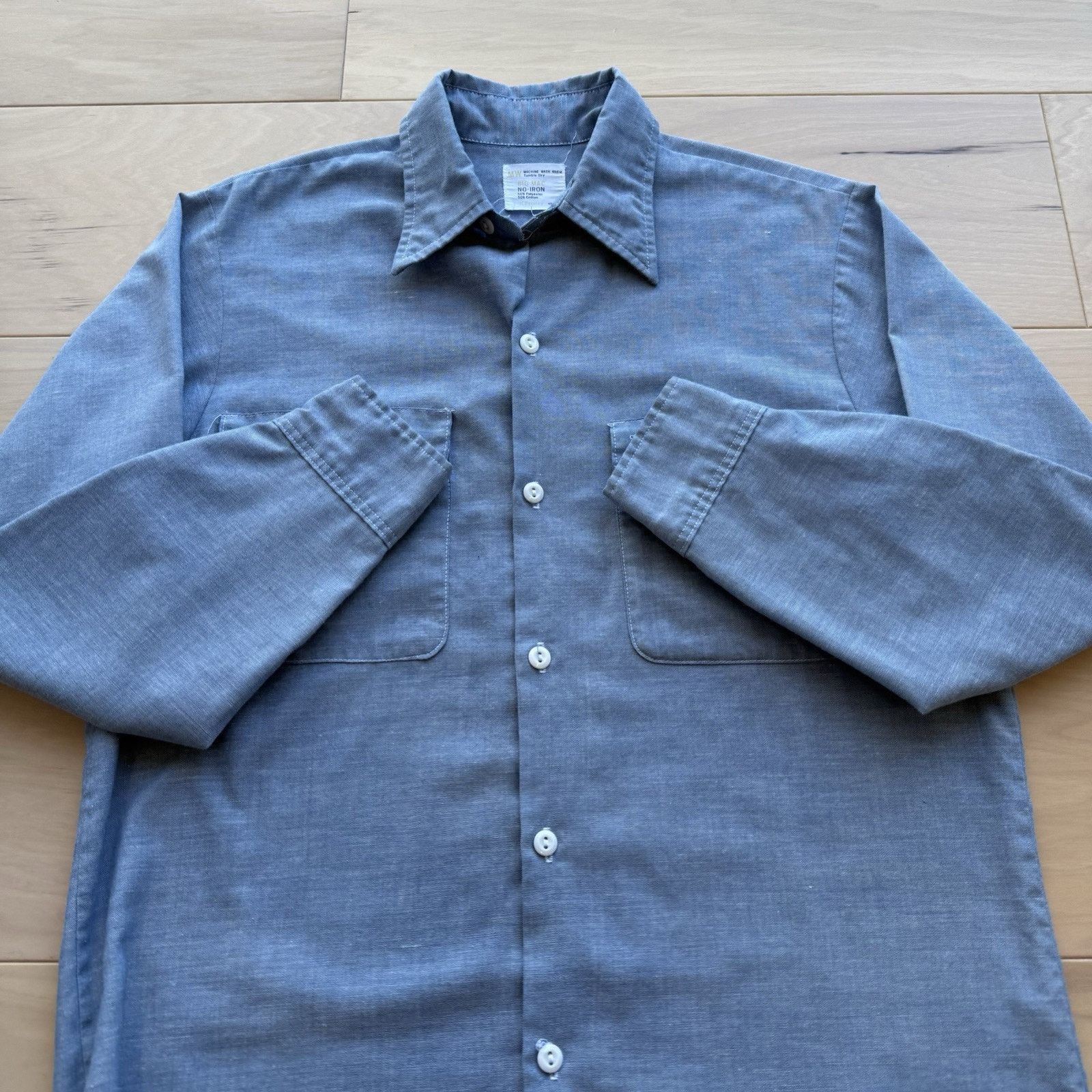 Big Mac × Vintage Vintage Big Mac Chambray Shirt Blue 70s Made in USA Selvedge Size US M / EU 48-50 / 2 - 4 Thumbnail