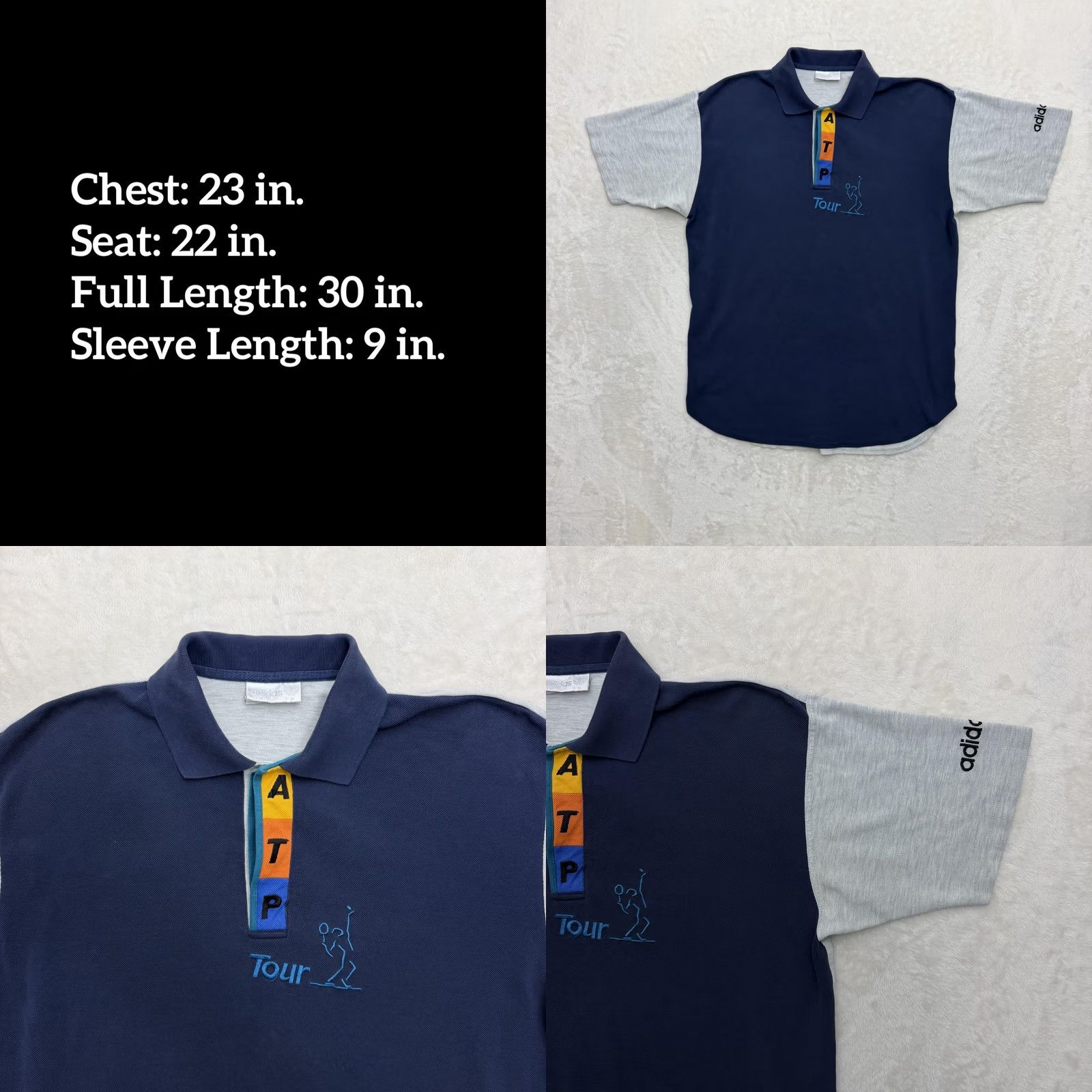 Adidas VINTAGE Adidas ATP Tour Polo Shirt Mens Medium Blue Tennis Graphic 90s Size US M / EU 48-50 / 2 - 8 Thumbnail