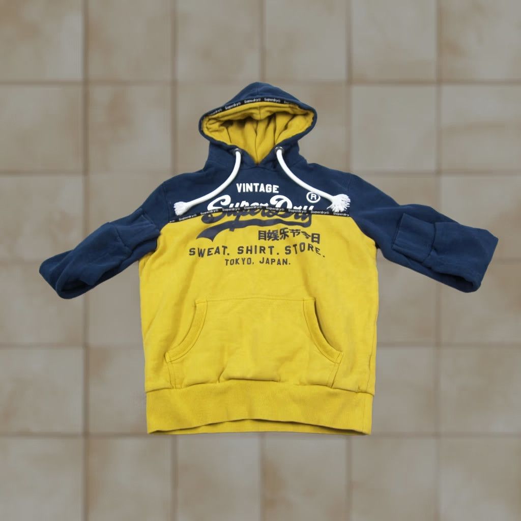 Superdry VINTAGE Superdry Hoodie Adult Small Blue Yellow Japan Split Panel Fleece 90s Size US S / EU 44-46 / 1 - 1 Thumbnail