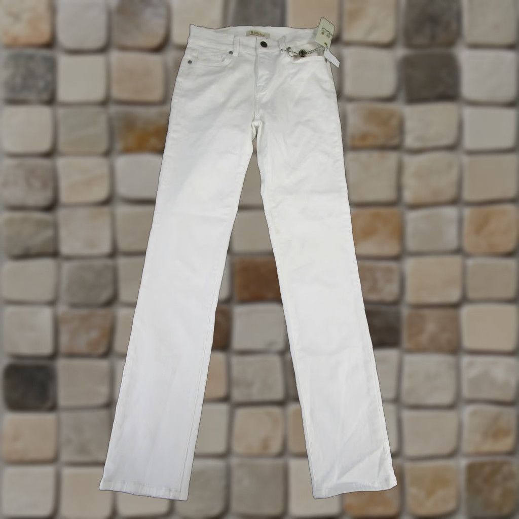 Barbour Barbour Pants Womens 8 US 4 Essential Slim Trouser White Cotton Blend New Read Size 27" / US 4 / IT 40 - 1 Thumbnail