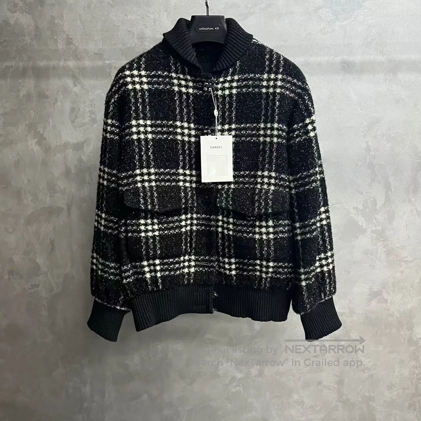 Chanel Chanel Checkered collar, single-button long-sleeve jacket Size US XS / EU 42 / 0 - 1 Thumbnail