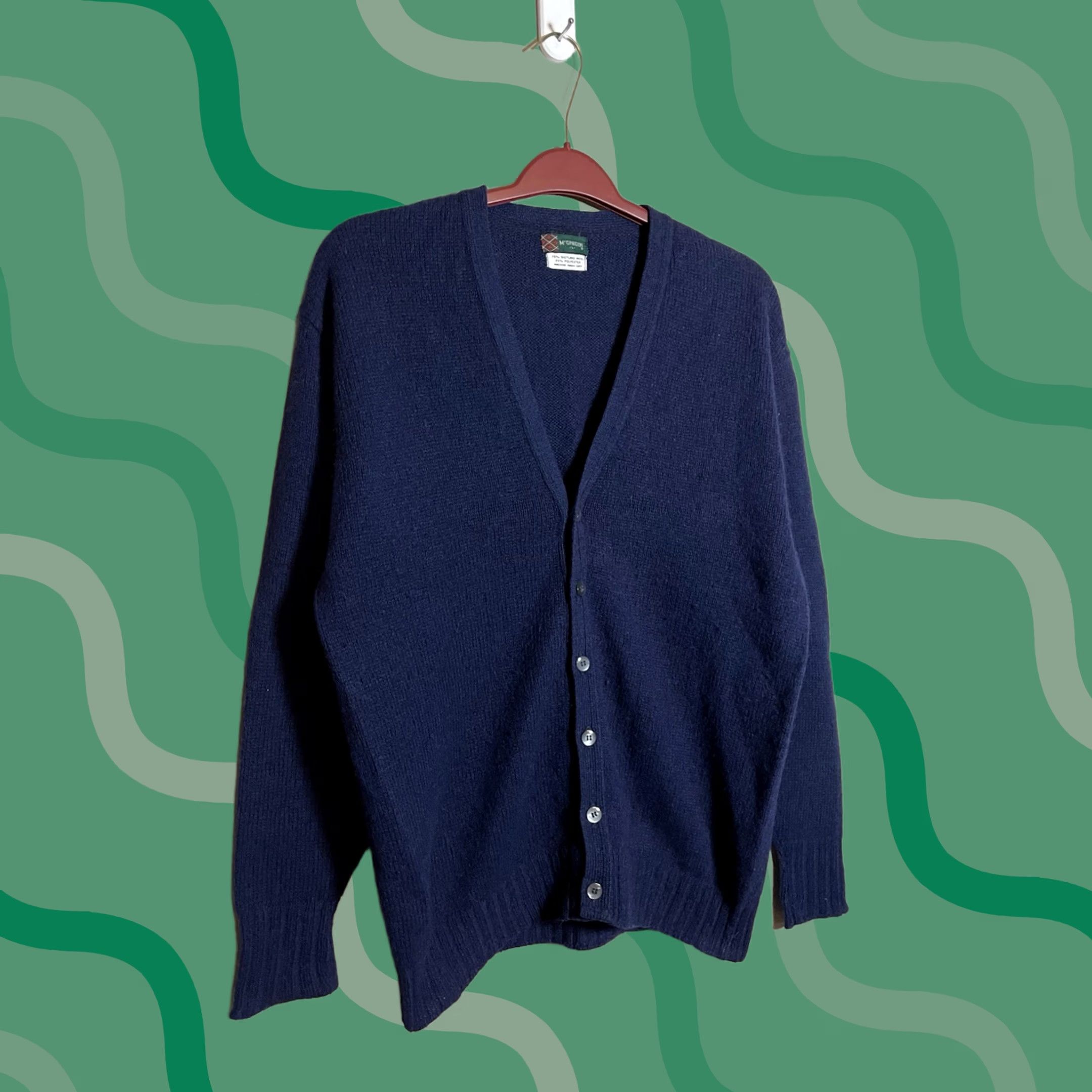 McGregor VINTAGE McGregor Cardigan Sweater Men’s L Blue Knit Ribbed Button Fall Winter Spring Size US L / EU 52-54 / 3 - 1 Thumbnail