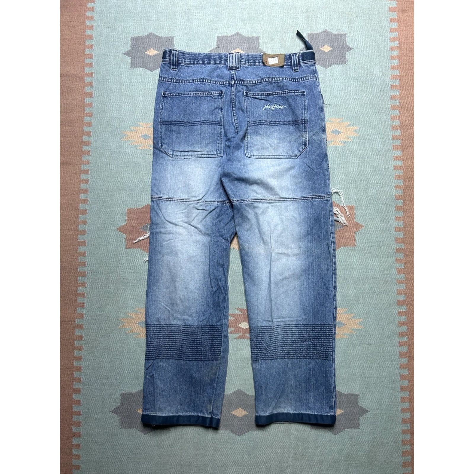 Thrasher **Vintage Y2K Blaze Jeans 38 Regular Fit Blue Distressed Wide Leg** User: Vintage Y2K Blaze Jeans 38 Regular Fit Blue Distressed Wide Leg Size US 38 / EU 54 - 7 Thumbnail
