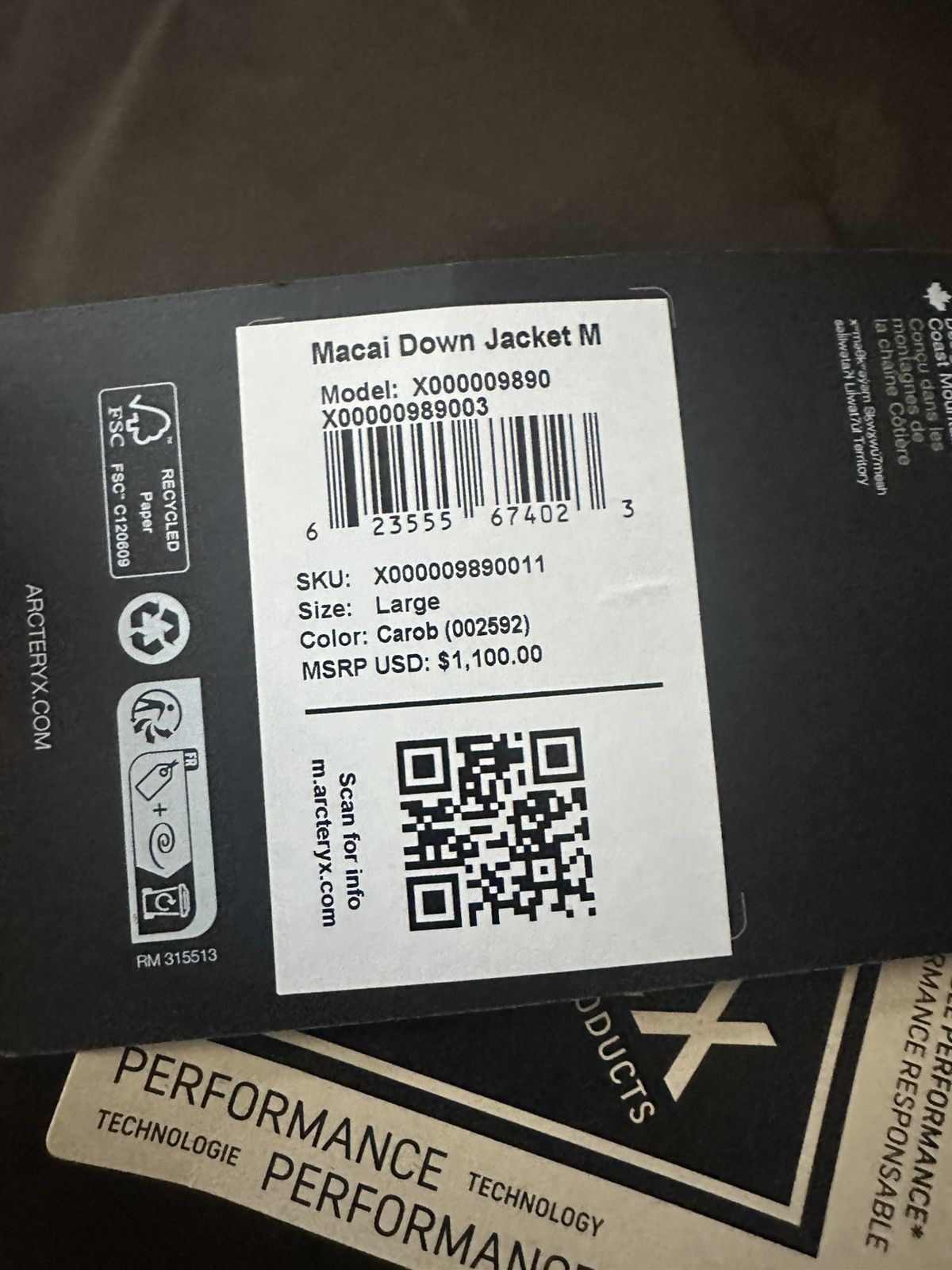 Arc'teryx Macai Down Jacket, Carob (L) Size US L / EU 52-54 / 3 - 3 Thumbnail