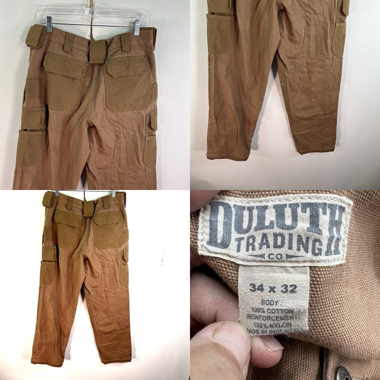 Vintage VINTAGE Duck Cargo Pants Men's Size 34 X32 Cotton Workwear Distressed Zipper Tan Size US 34 / EU 50 - 8 Thumbnail