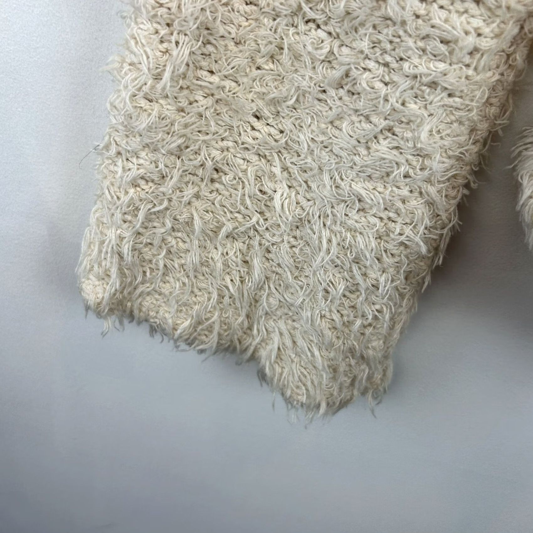 P.E Nation Nation LTD Cardigan Sweater Women L Ivory Bell Sleeve Open Front Frayed Hem Velvet Casual Vintage: No (Top) Size L / US 10 / IT 46 - 5 Thumbnail