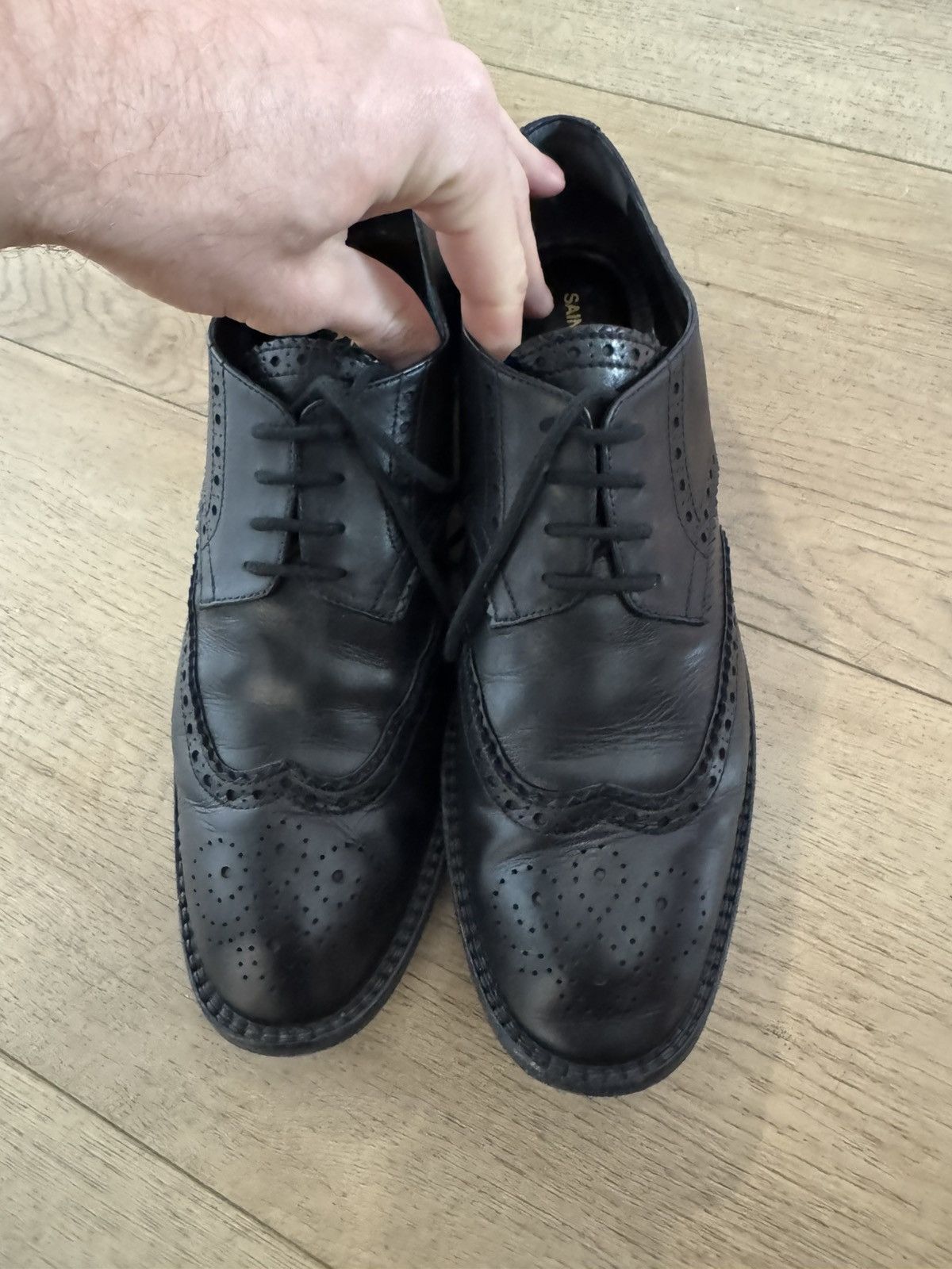 Saint Laurent Paris Leather whipstitch brogues Size US 9 / EU 42 - 3 Thumbnail