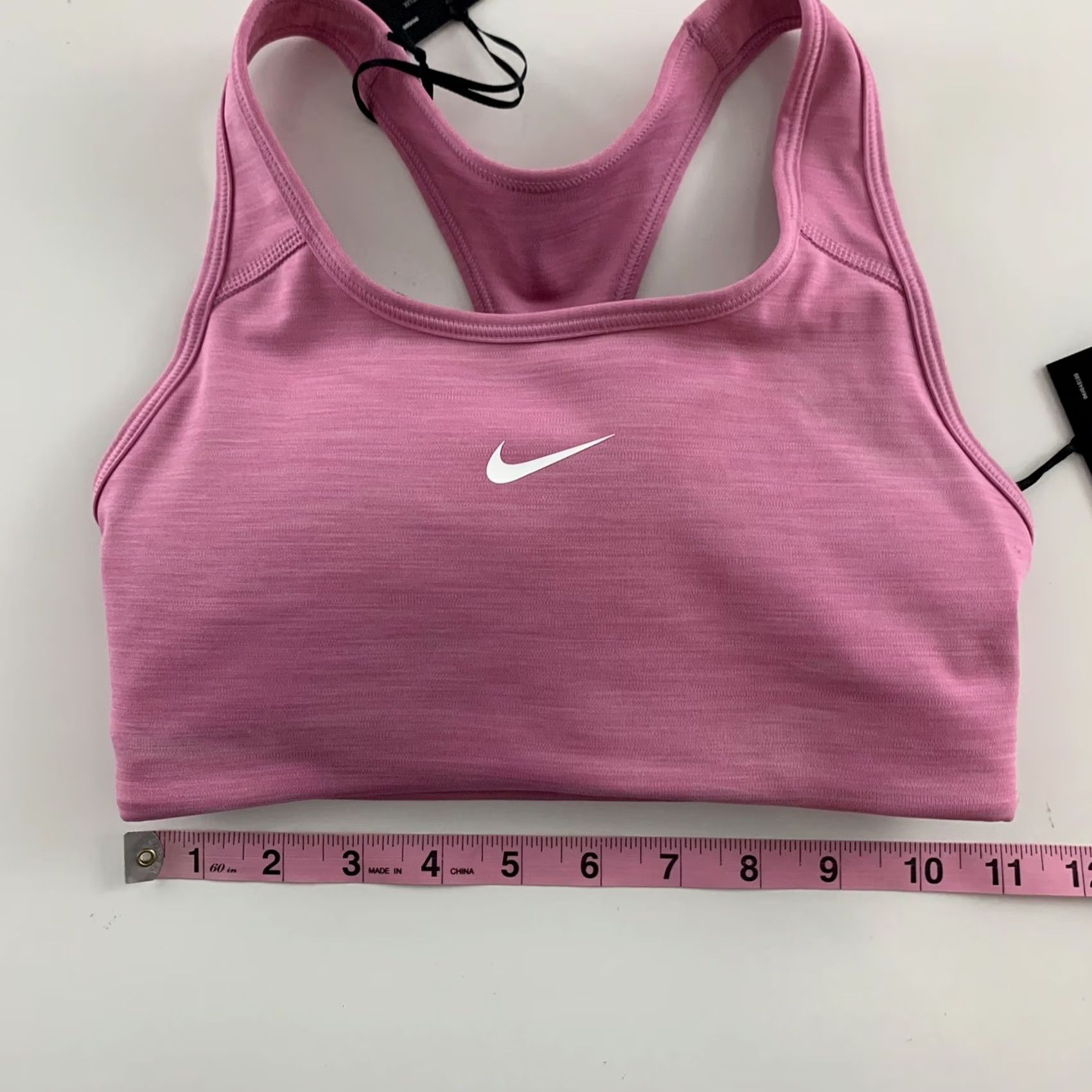 Nike Nike Medium Support Swoosh Sports Bra XS Pink Women's Athletic Bra Size ONE SIZE - 6 Thumbnail