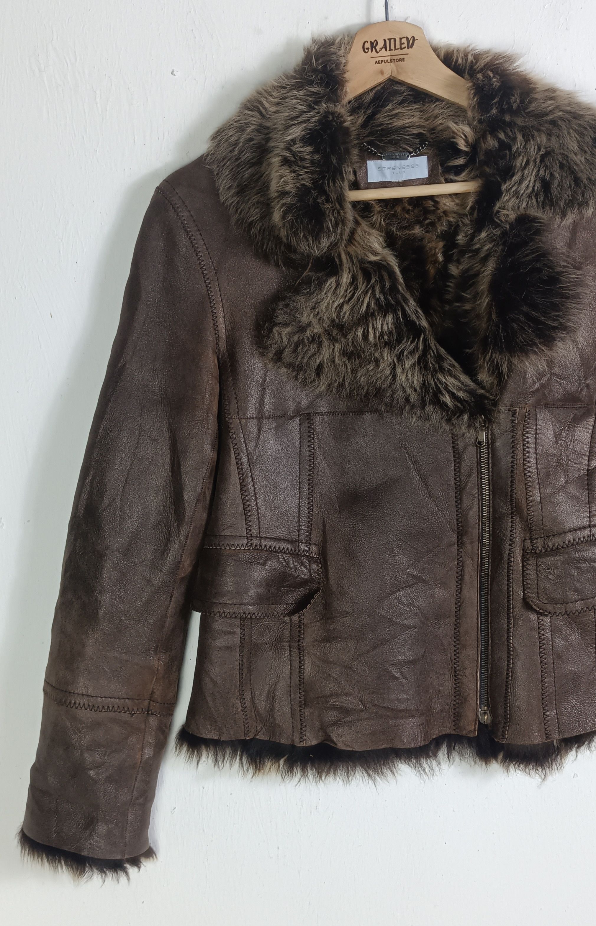 STRENESSE Vintage💥 Strenesse Blue RIRI zipper Learther Jacket Size US S / EU 44-46 / 1 - 4 Thumbnail