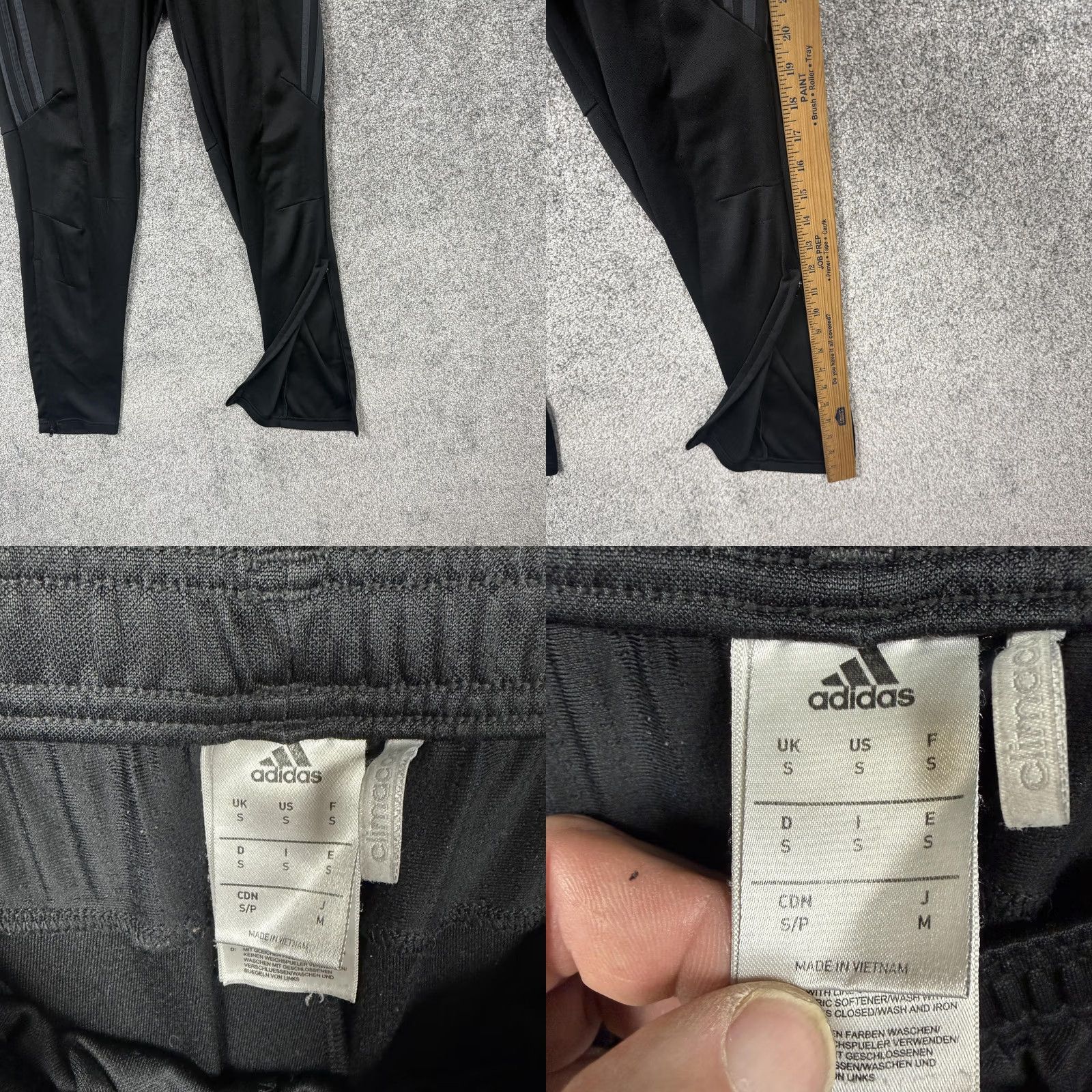 Adidas Adidas Climacool Track Pants Mens S Black Gray Zip Ankle Athletic Sports Tapered Stripe Pattern Sportswear Casual Mens Size US 29 - 8 Thumbnail