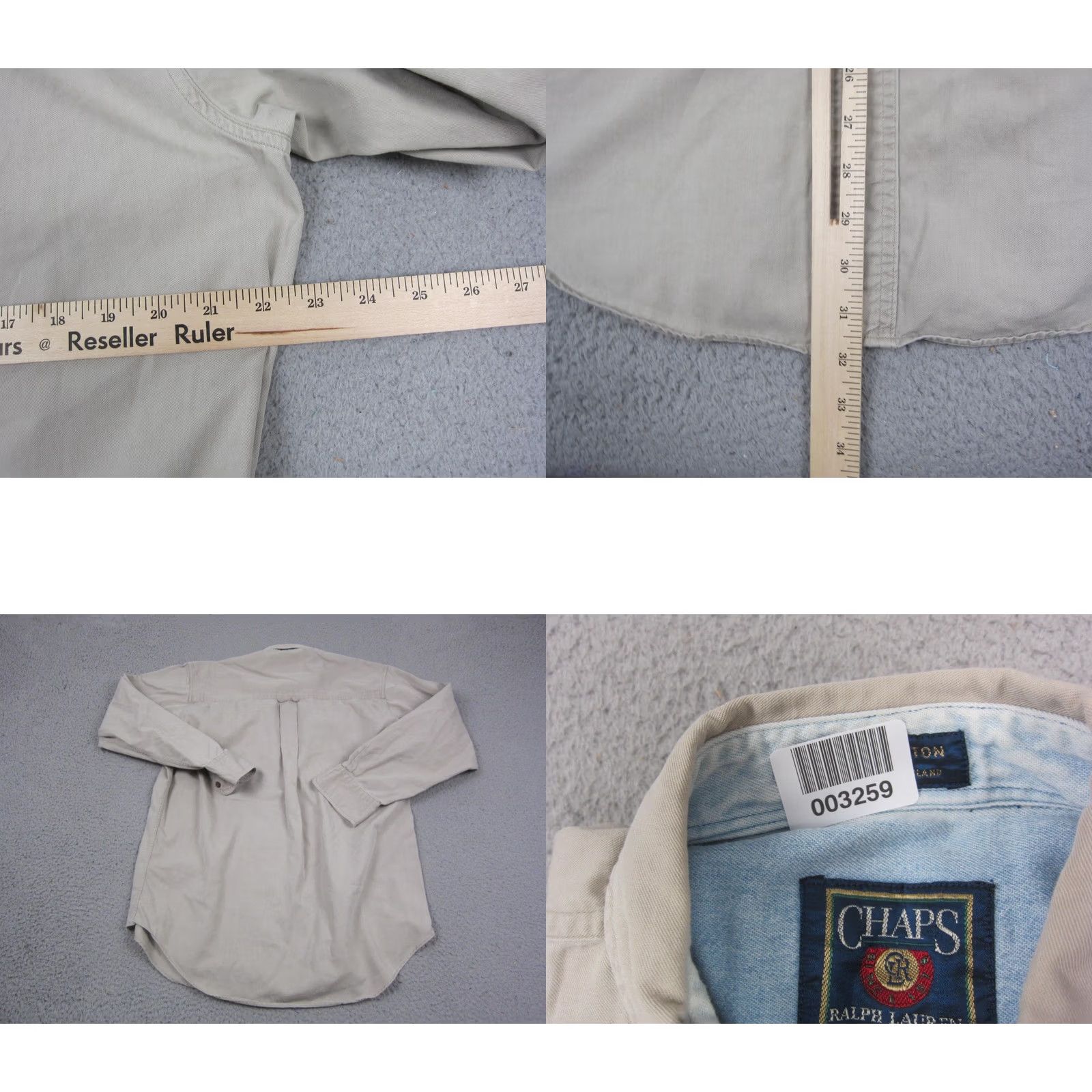 Chaps VINTAGE Chaps Shirt Mens M Beige Canvas Button-Down Crest 90s Ralph Lauren Shirt Mens Size US M / EU 48-50 / 2 - 8 Thumbnail