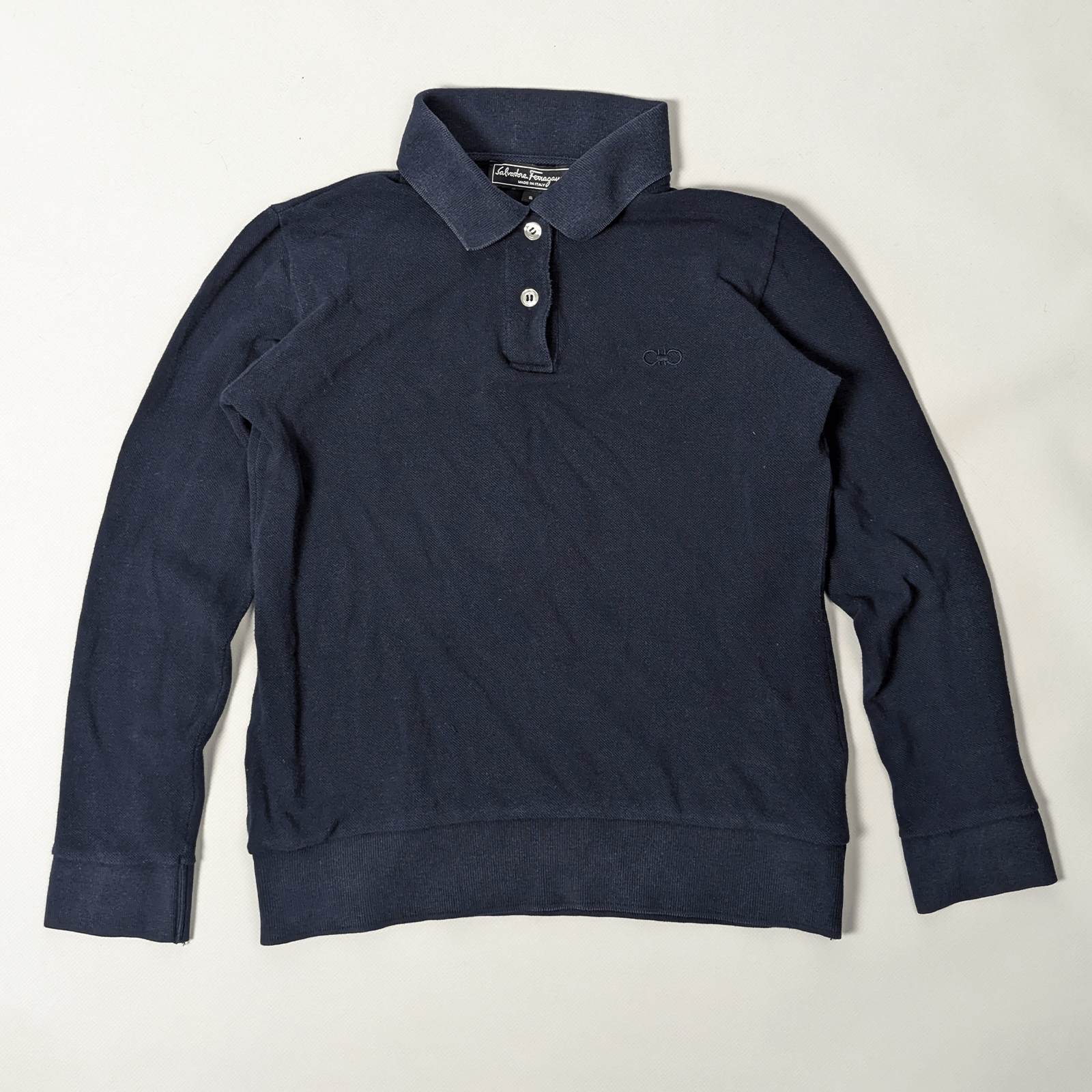 Salvatore Ferragamo Salvatore Ferragamo Vintage Luxury Navy Blue Polo Shirt Size S / US 4 / IT 40 - 8 Thumbnail