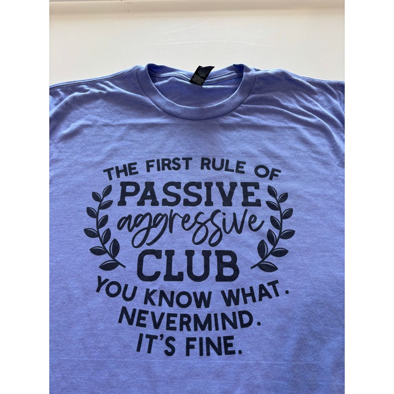 Other Periwinkle Passive Aggressive Club TShirt Sarcastic Tee Size XL / US 12-14 / IT 48-50 - 1 Thumbnail