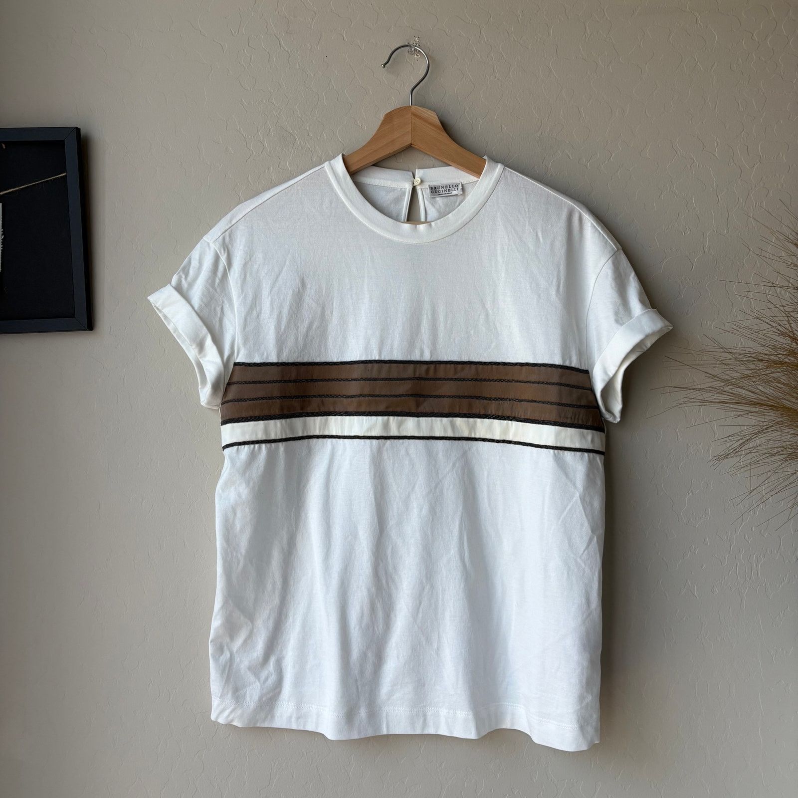 Brunello Cucinelli Brunello Cucinelli Stripe Short Sleeve T-Shirt Size M Size M / US 6-8 / IT 42-44 - 2 Thumbnail