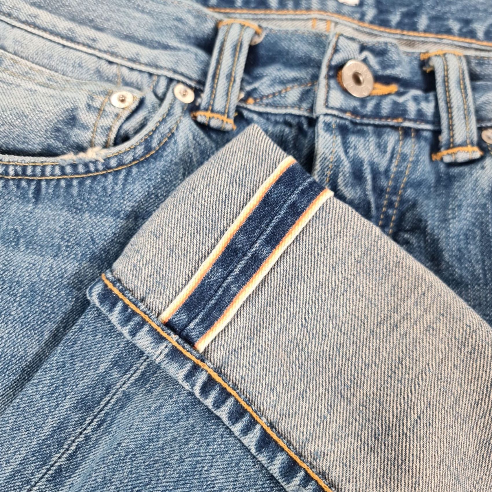 Edwin Edwin Jeans Blue W33 L32 Slim Fit Japanese Denim Selvedge 5-Pocket Mens Tapered Regular Size US 33 - 2 Thumbnail