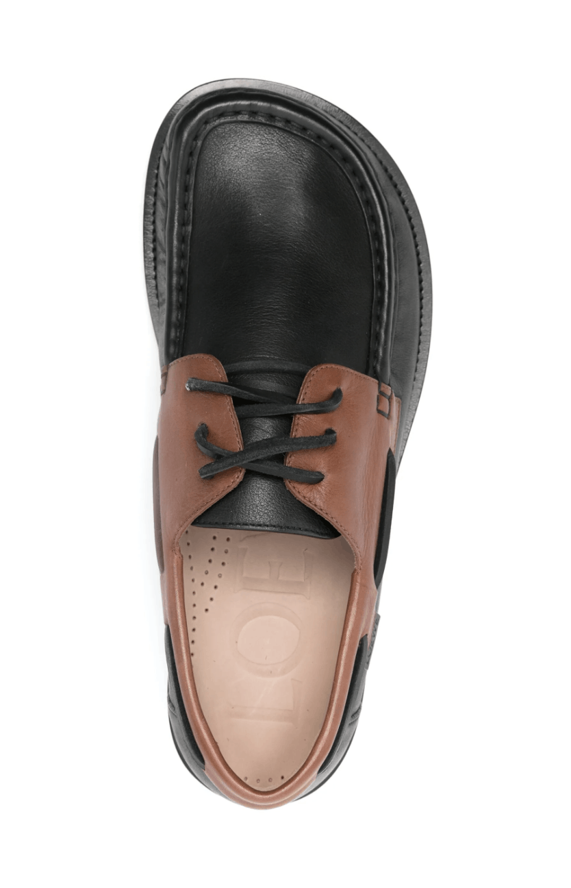 Loewe Loewe Campo Boat Shoe Carame and Black Leather Size US 12 / EU 45 - 5 Thumbnail