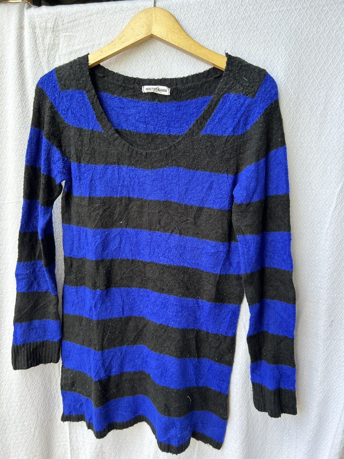 Japanese Brand Healty karen mohair grunge stripe knit style kurt cobain Size US S / EU 44-46 / 1 - 3 Thumbnail
