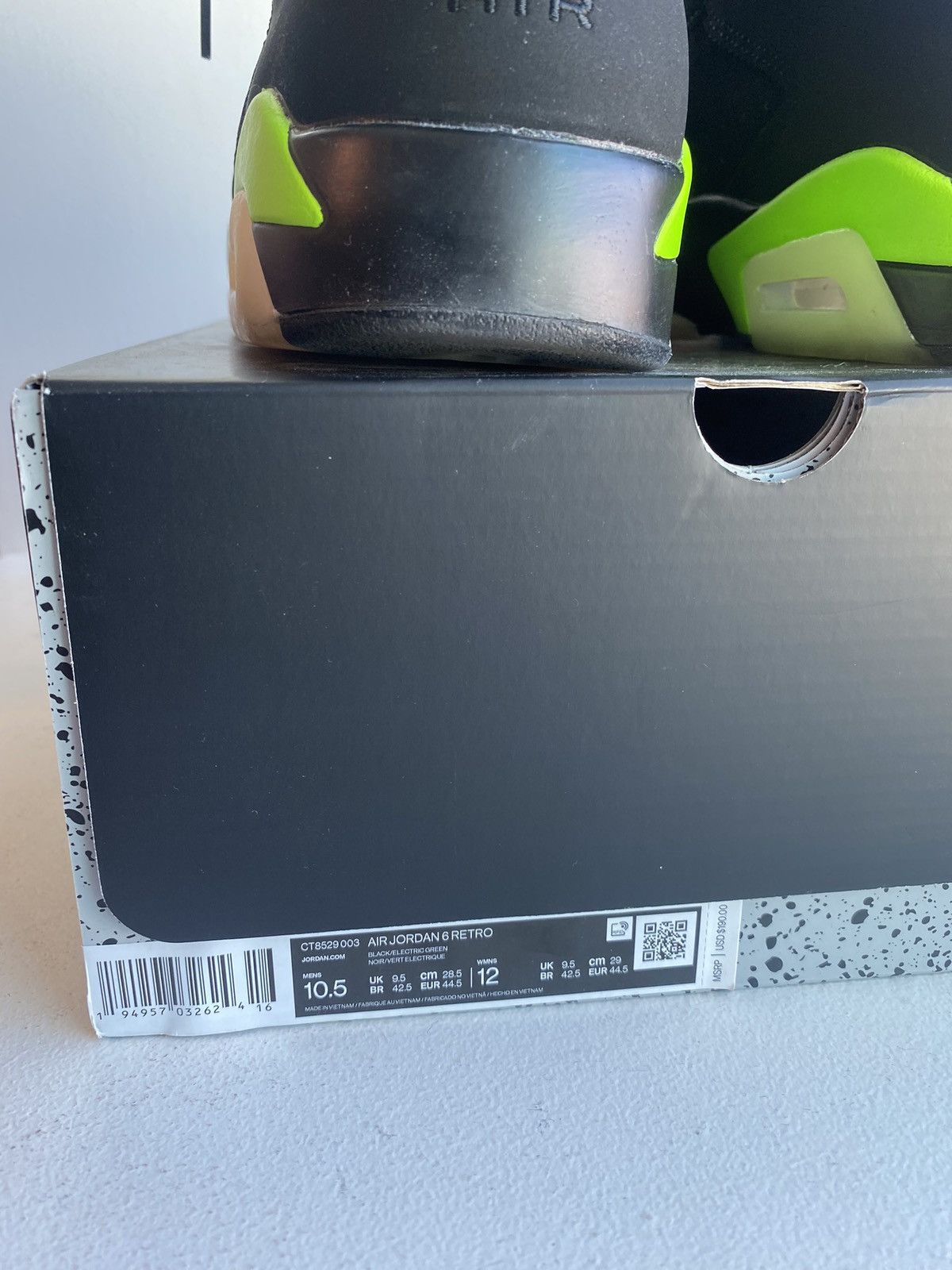 Jordan Brand Nike Air Jordan 6 Retro Electric Green Size US 10.5 / EU 43-44 - 6 Thumbnail
