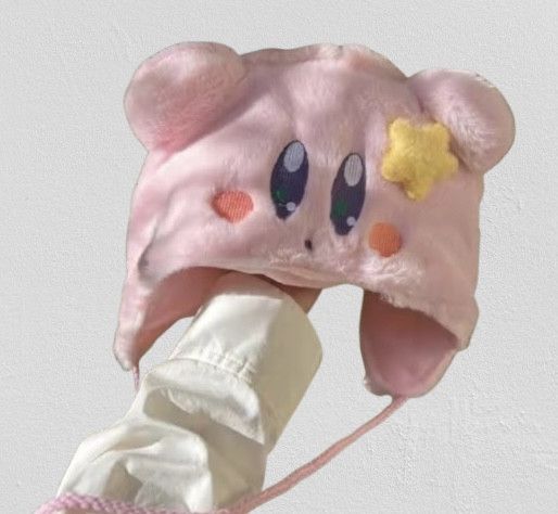 Japanese Brand Vintage Anime Pink Kirby Autumn Winter Warm Beanie Hat Size ONE SIZE - 1 Thumbnail