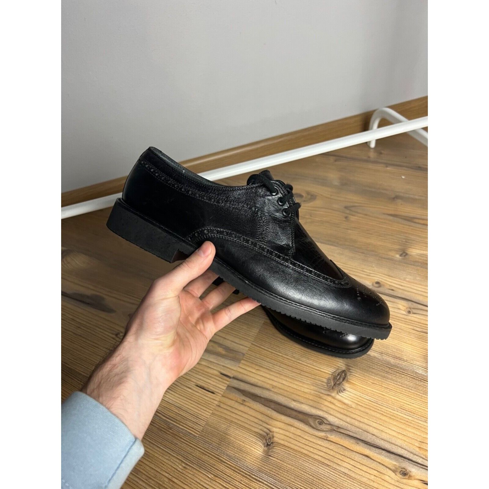 Bally MINT! Bally Anker Black Men`s Leather Derby Brogues Shoes Si Size US 11 / EU 44 - 5 Thumbnail