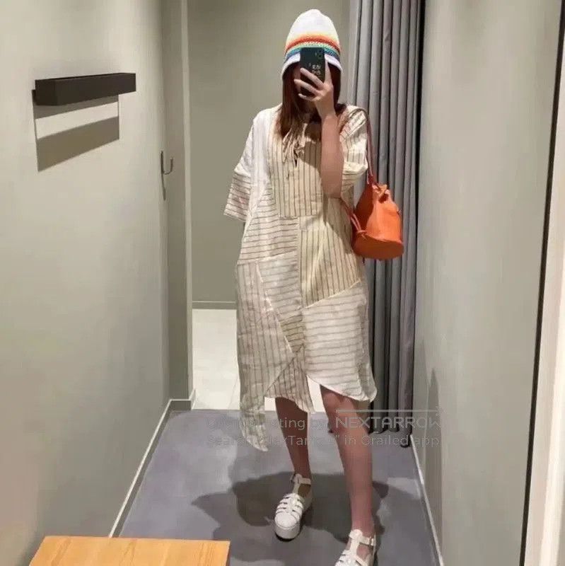 Loewe Loewe Color-Block Linen Dress in XS Size . Size XS / US 0-2 / IT 36-38 - 9 Thumbnail
