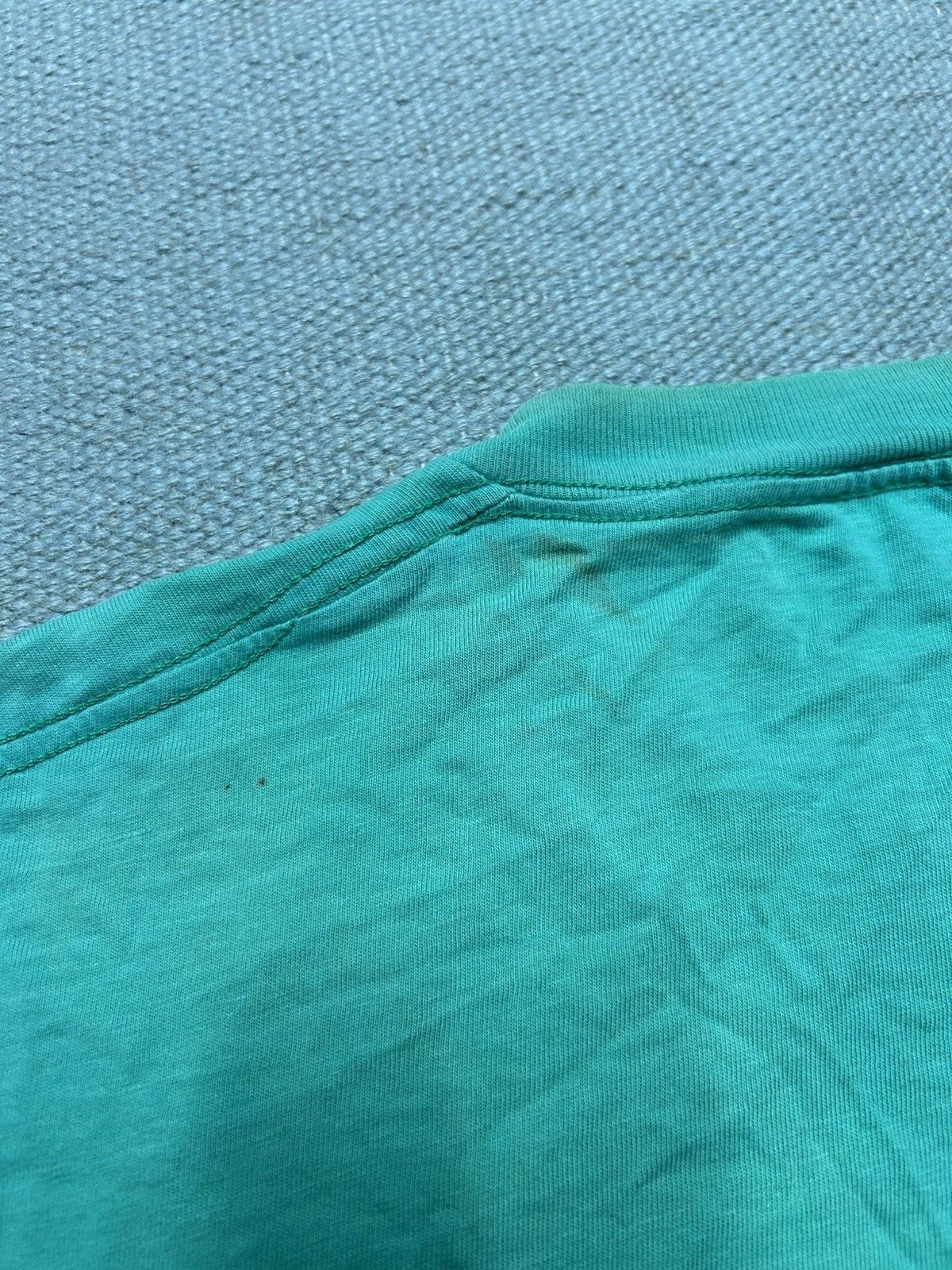 Vintage Vtg 80s pocket t shirt blank teal paint distressed cotton XL Size US XL / EU 56 / 4 - 13 Thumbnail